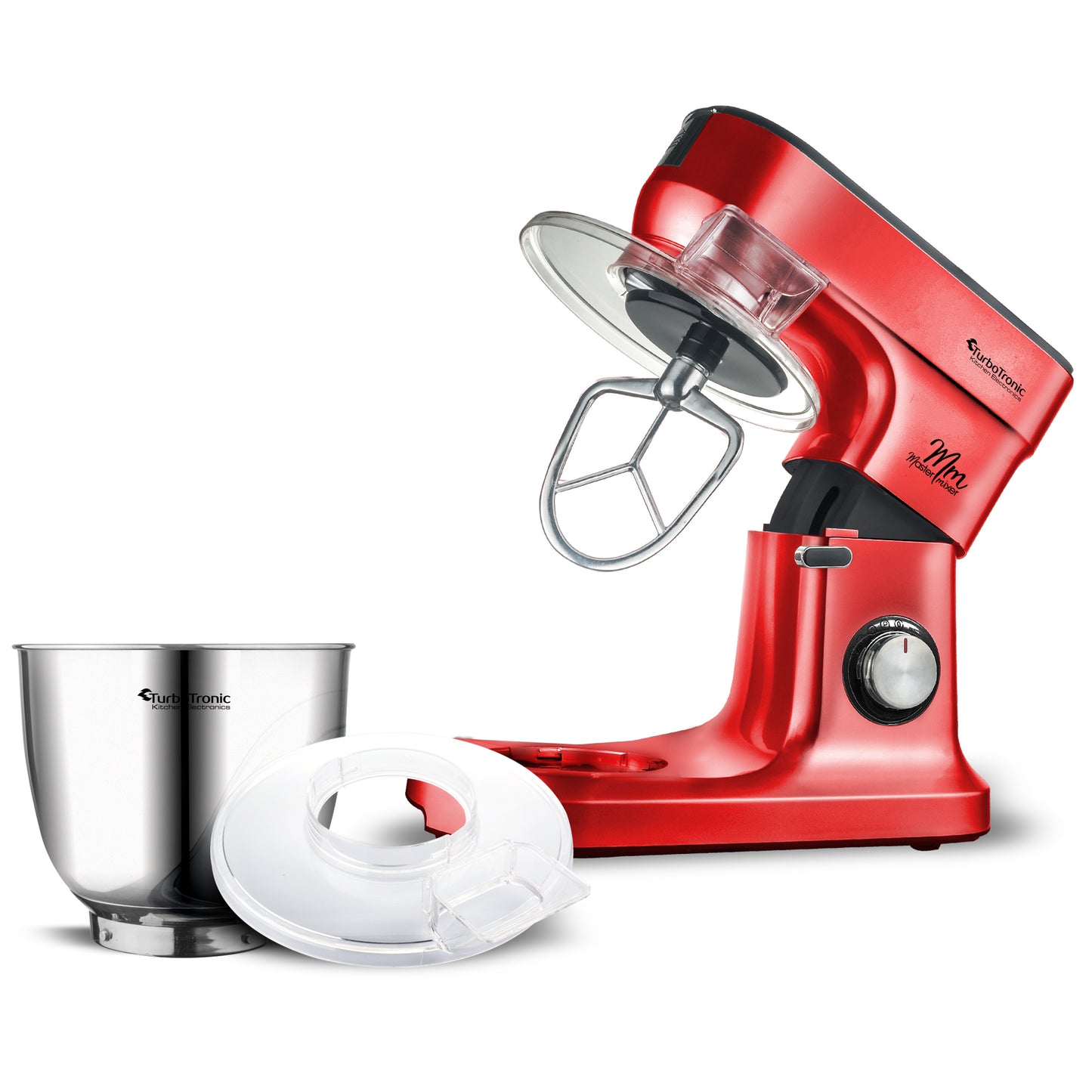 TurboTronic TT-015 Food Processor - Blender - 6,5 Liter - Rød