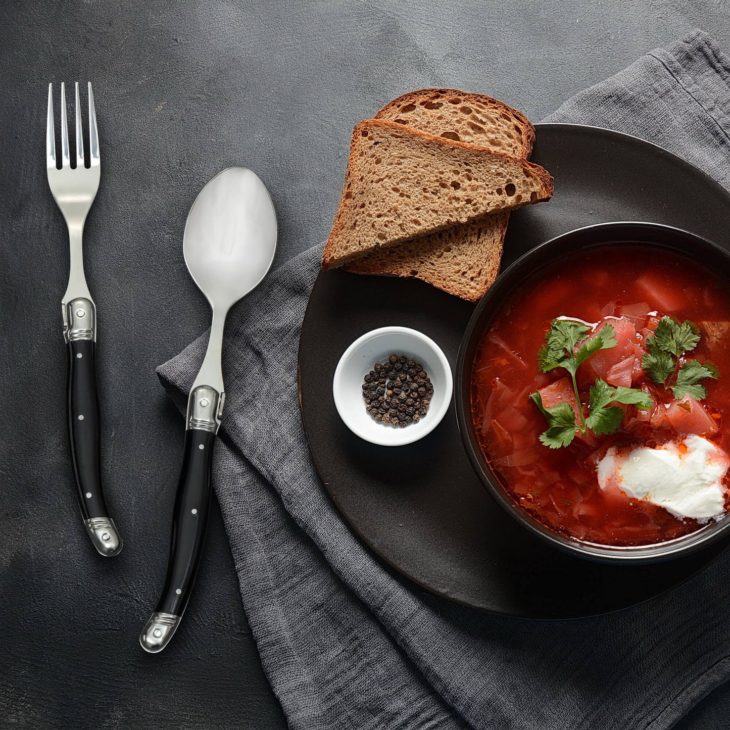 Bestiksæt 24 stk - Laguiole Vita Vinci - Avanza - Sort