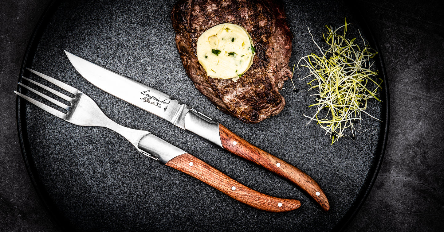 Steakknive - Luksus - Rosentræ, 6 stk