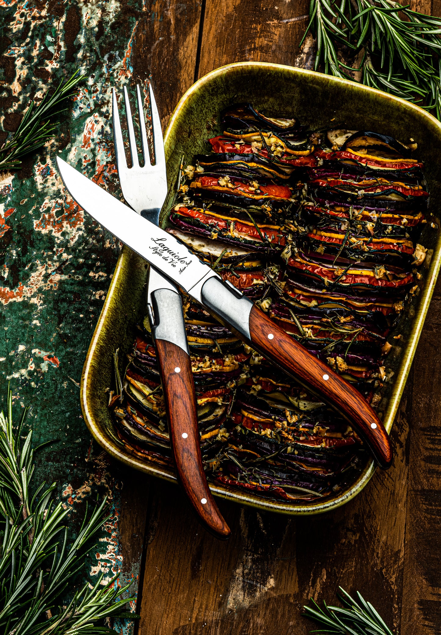 Steakknive - Luksus - Rosentræ, 6 stk