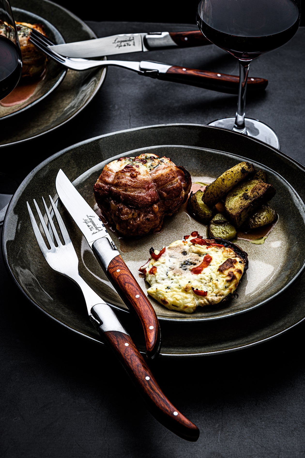 Steakknive - Luksus - Rosentræ, 6 stk