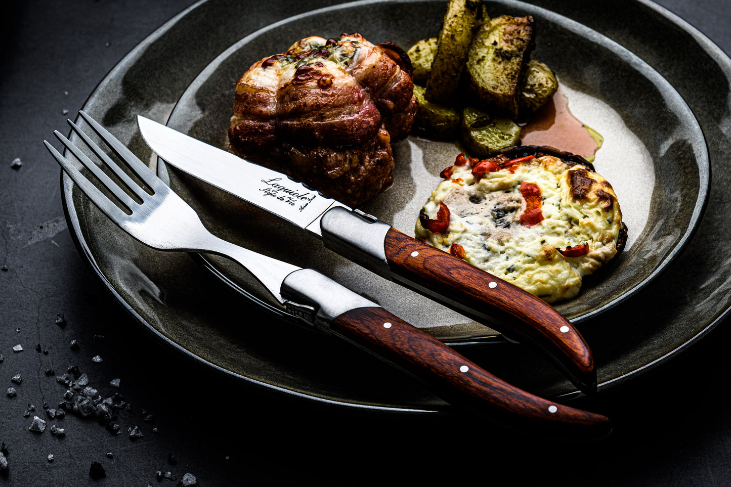 Steakknive - Luksus - Rosentræ, 6 stk