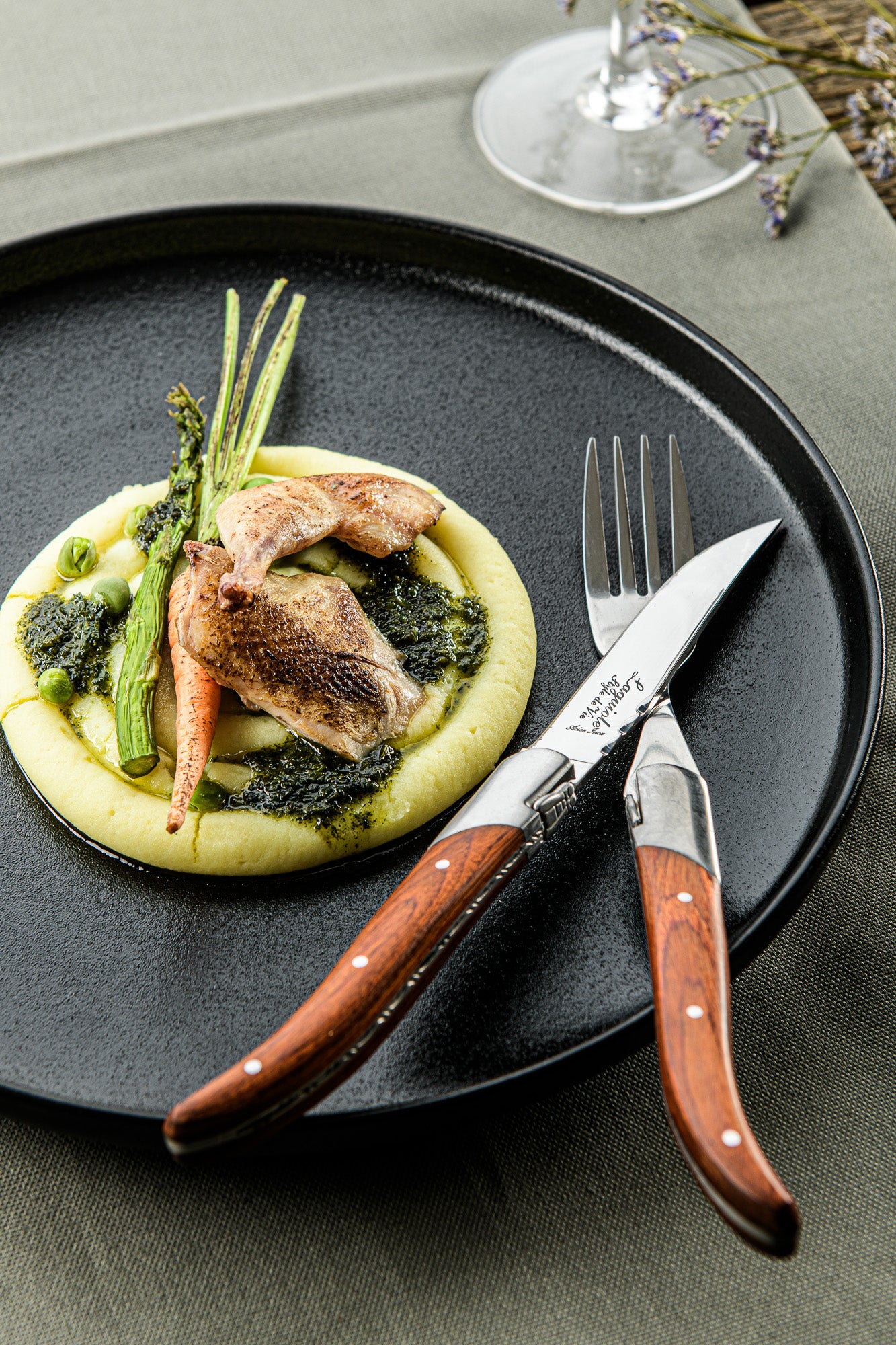 Steakknive - Luksus - Rosentræ, 6 stk