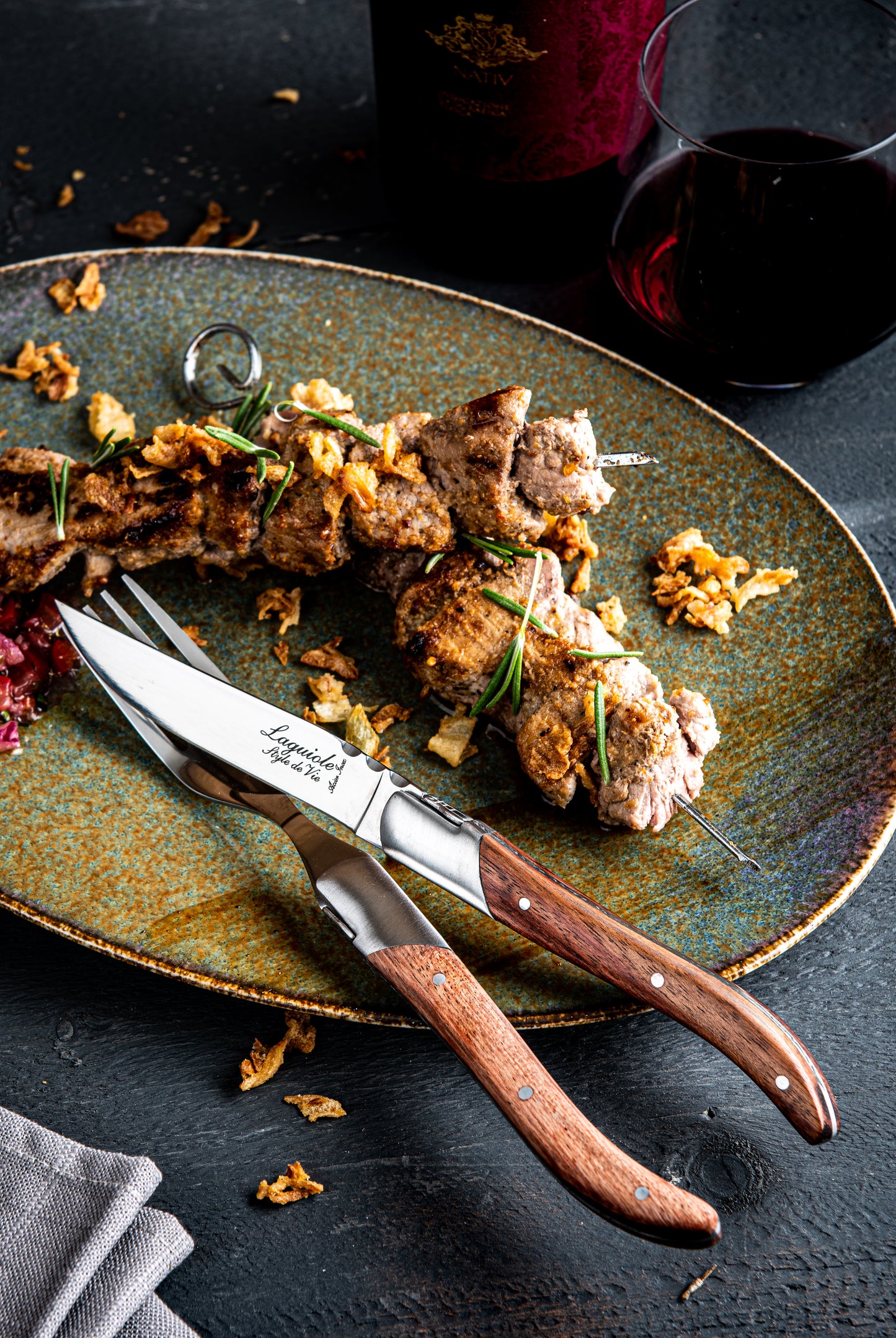 Steakknive - Luksus - Rosentræ, 6 stk