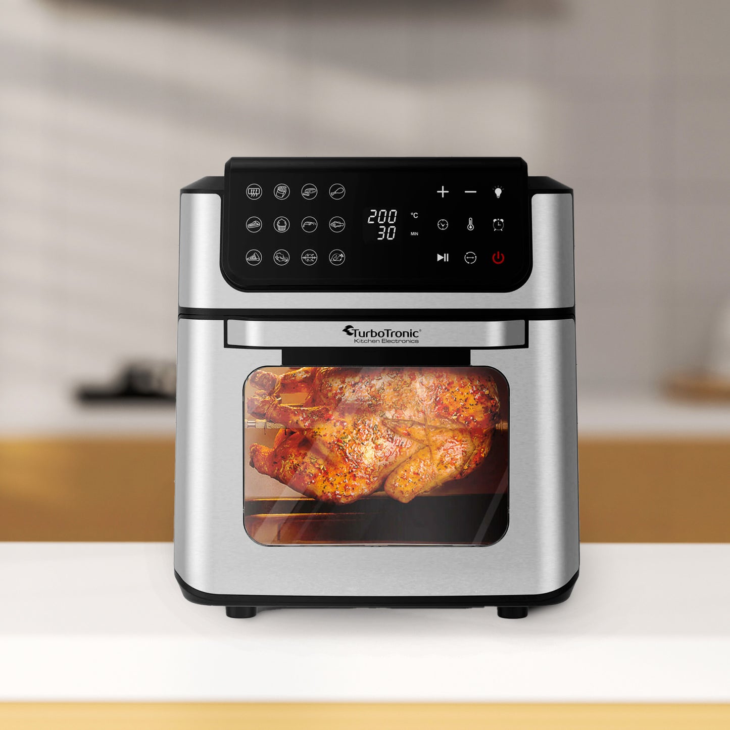 TurboTronic AFO12W Airfryer XXL - 12 Liter - Rustfrit stål