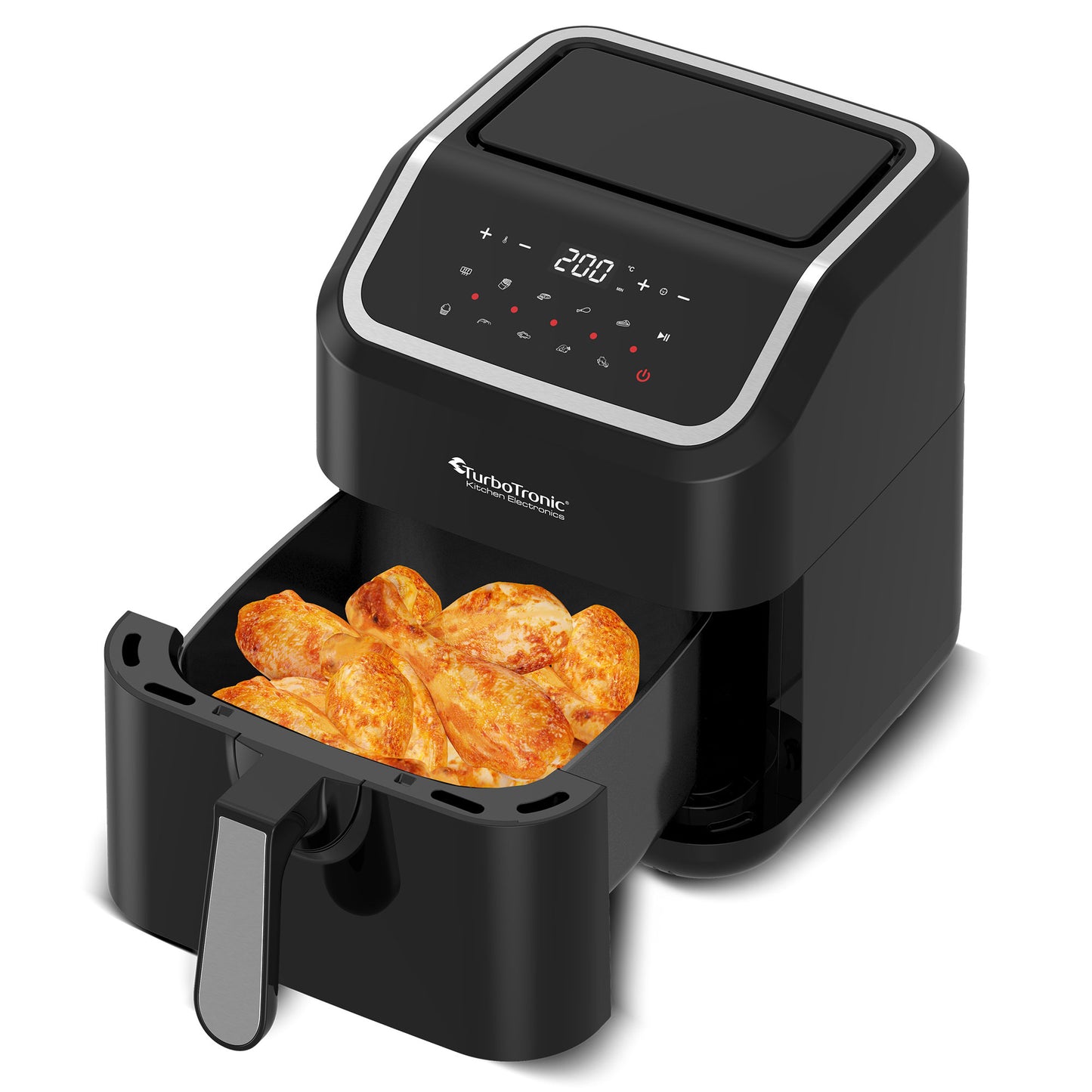 TurboTronic AF12 Digital Airfryer XL - Hot air fryer - 5 Liter - Sort