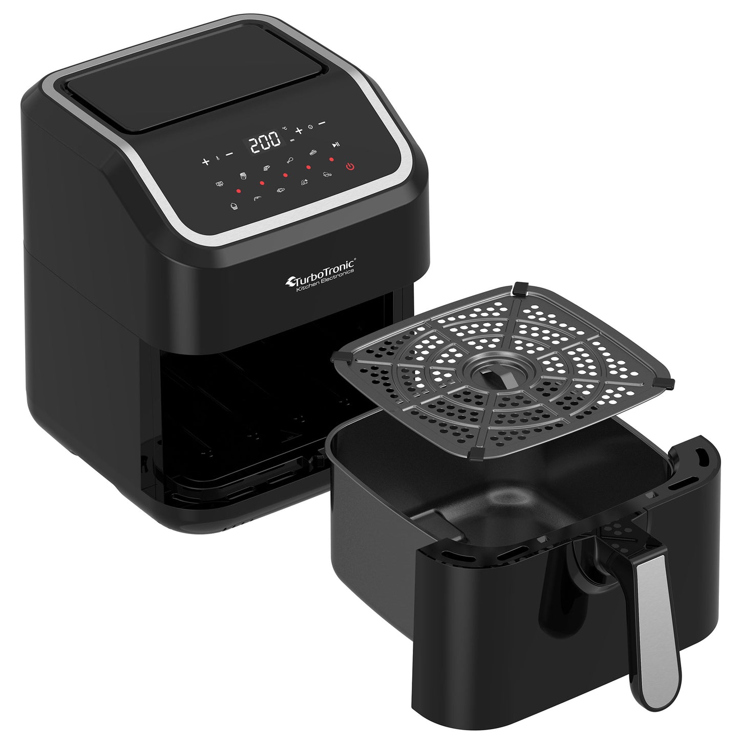 TurboTronic AF12 Digital Airfryer XL - Hot air fryer - 5 Liter - Sort