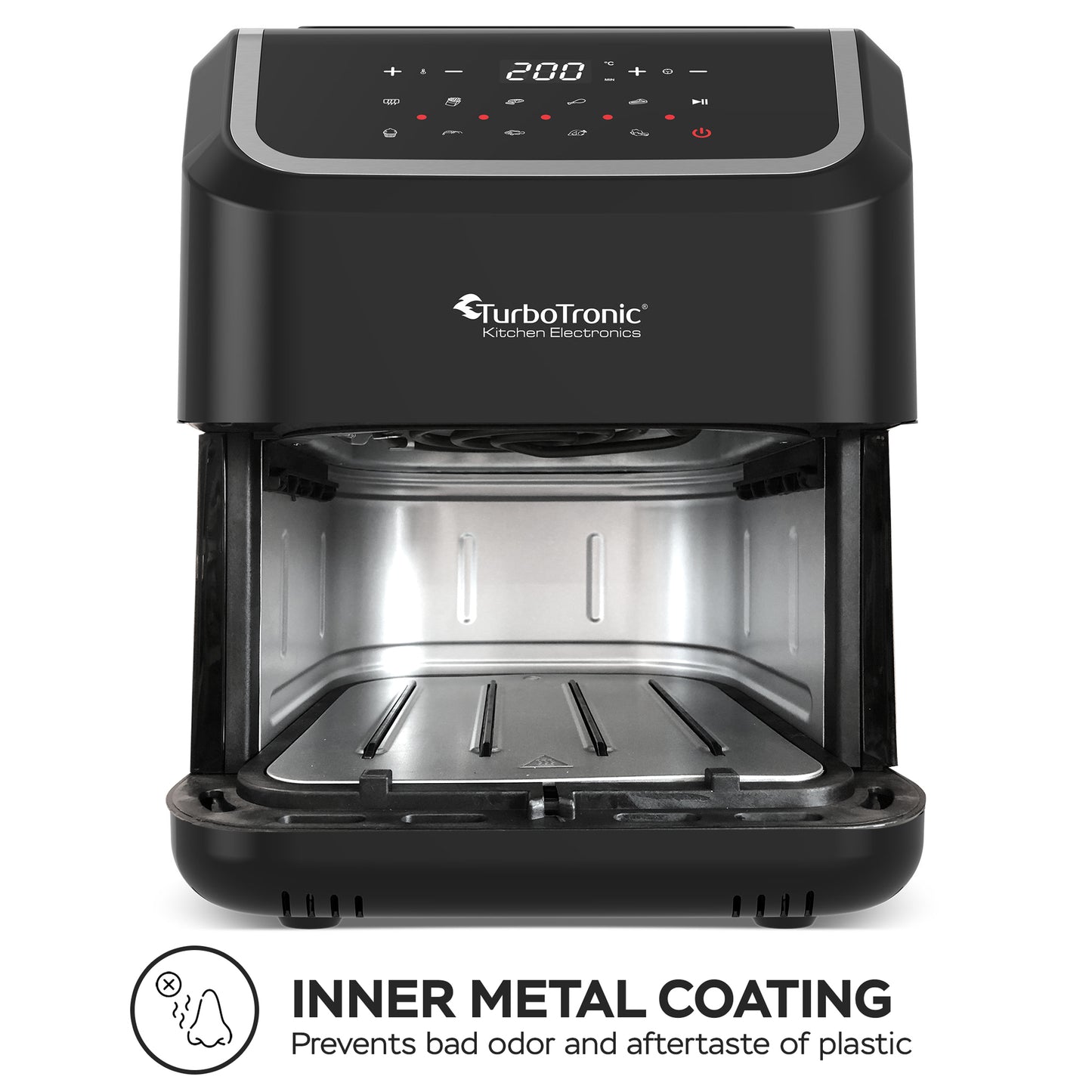 TurboTronic AF12 Digital Airfryer XL - Hot air fryer - 5 Liter - Sort