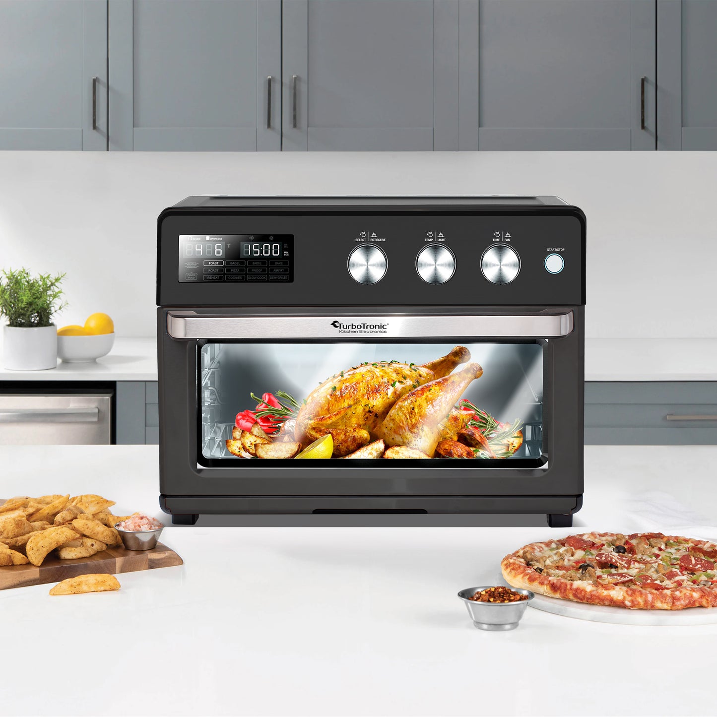 TurboTronic AF32DRD Airfryer XXL og Ovn - Hot air fryer - 32 Liter - Sort