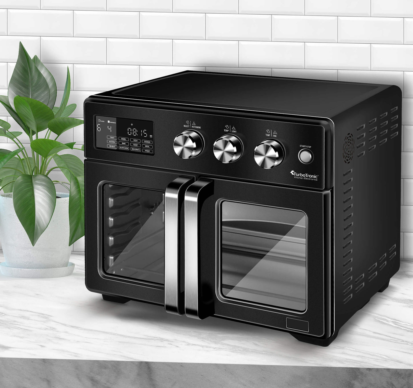 TurboTronic AFD32 Airfryer XXL og ovn - Dobbeldør- 32 Liter - Sort
