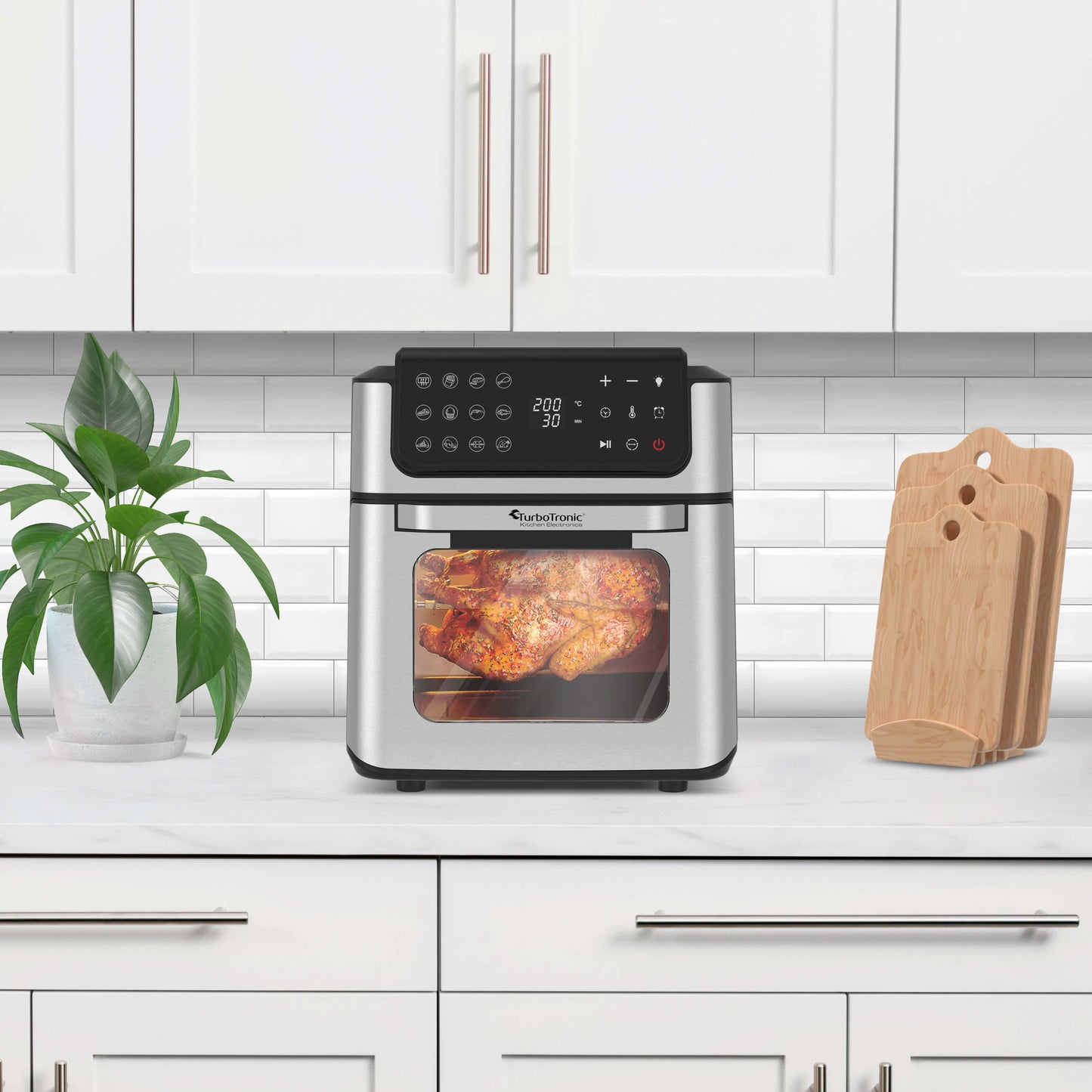 TurboTronic AFO12W Airfryer XXL - 12 Liter - Rustfrit stål