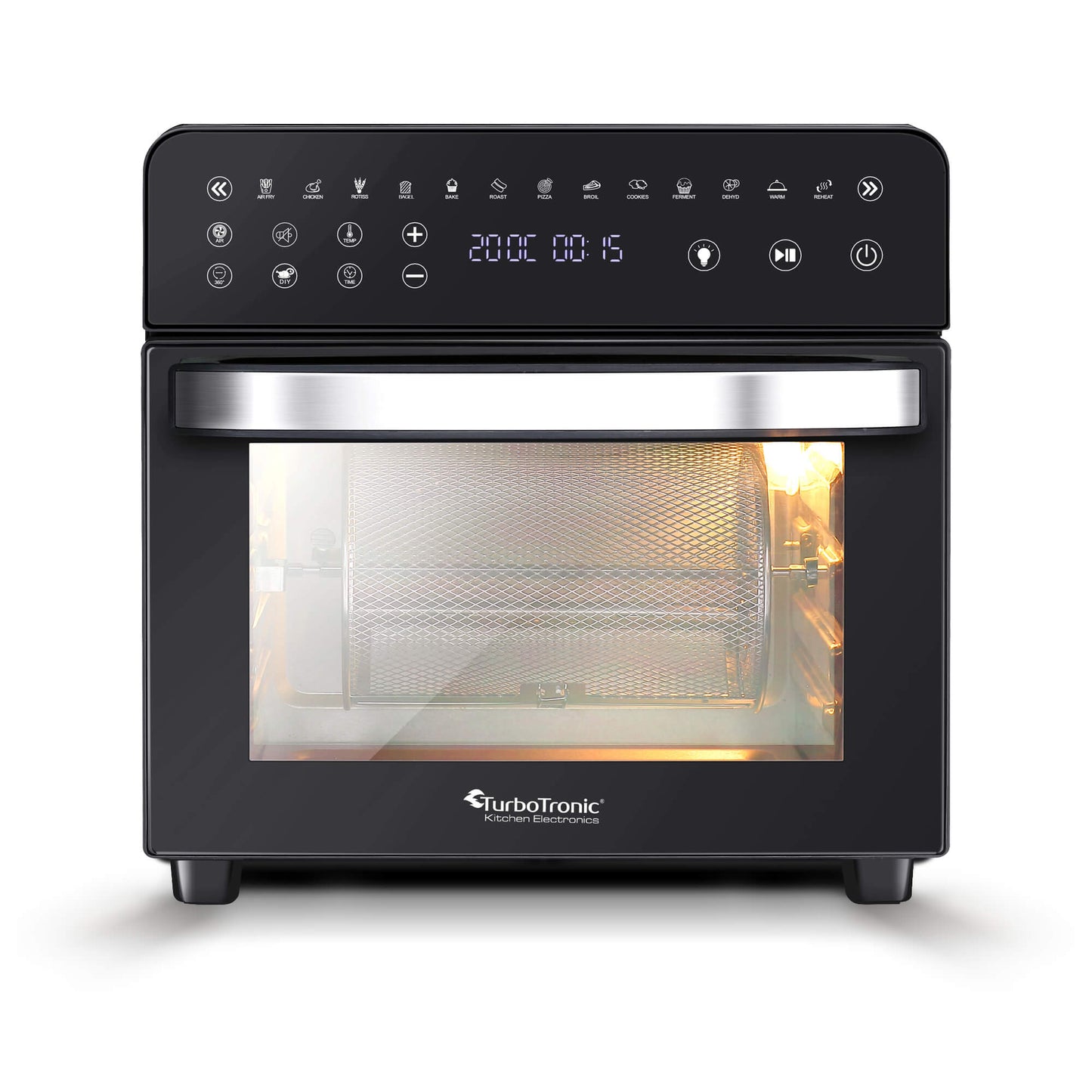 TurboTronic AFO14 Airfryer XXL og Ovn med rotisseri - 14 Liter - Sort
