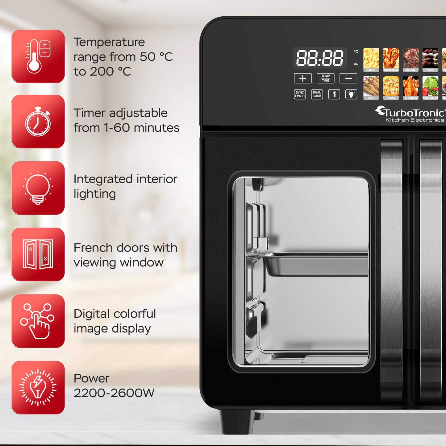 Airfryer ovn - Turbotronic - AFO240 - Sort