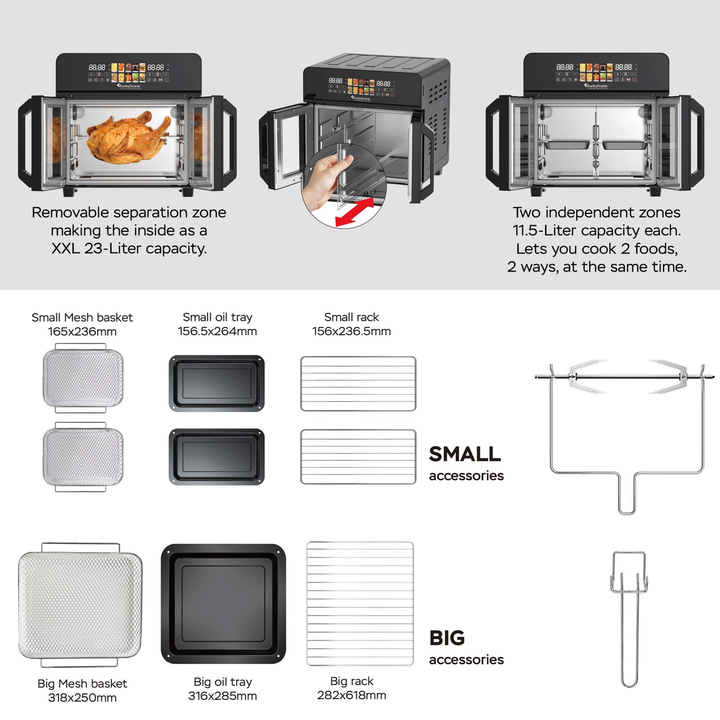 Airfryer ovn - Turbotronic - AFO240 - Sort