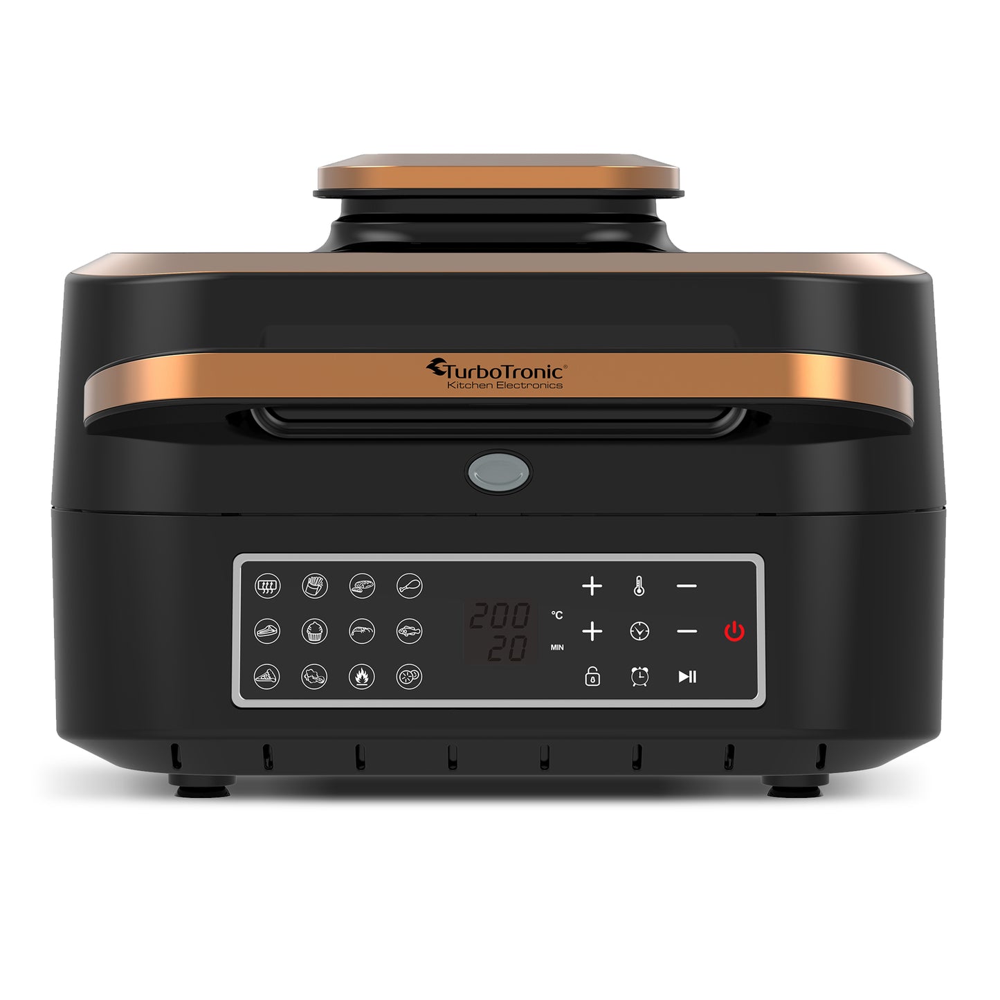TurboTronic AG700 2-in-1 Airfryer og Grill med Smart Termometer - 6,5L - Sort/Kobber