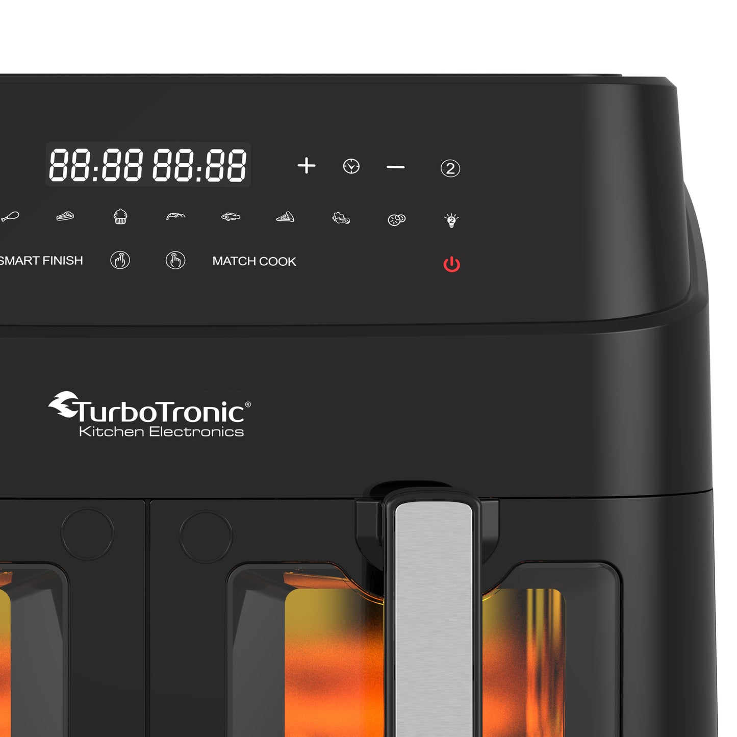 TurboTronic DAF6W Double Airfryer XXL med vindue - 9 Liter - Sort