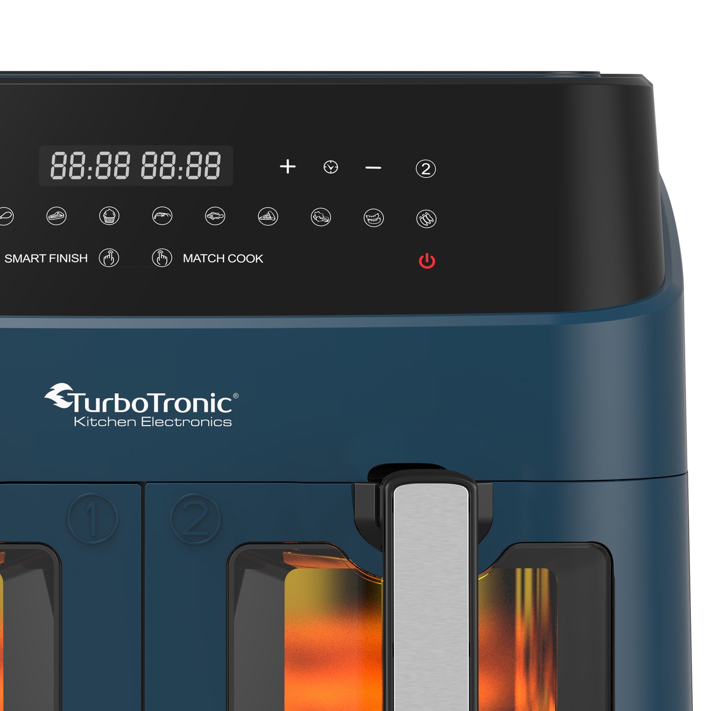 TurboTronic DAF6W Double Airfryer XXL med vindue - 9 Liter - Blå