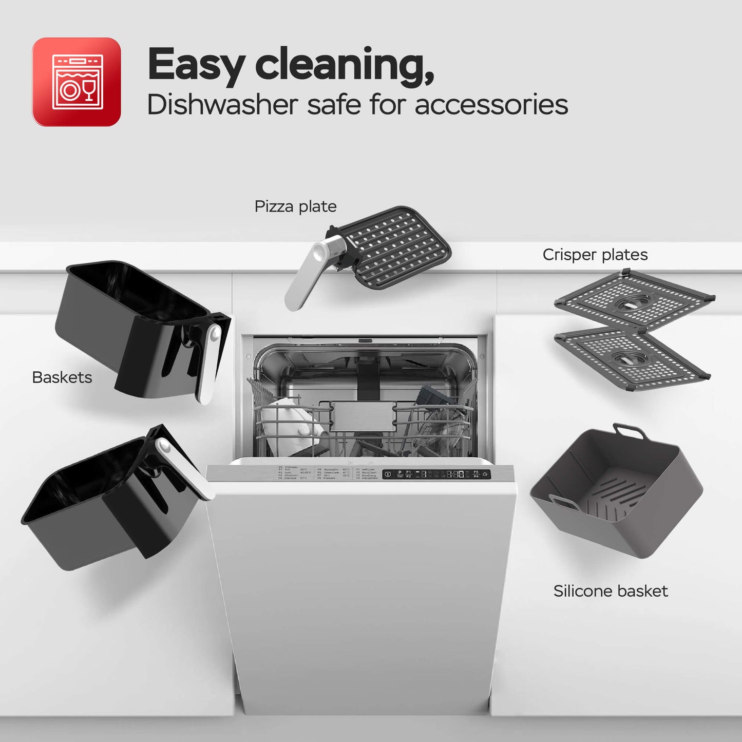 Airfryer - Turbotronic - DAF8 Dobbelt skuffe - Sort