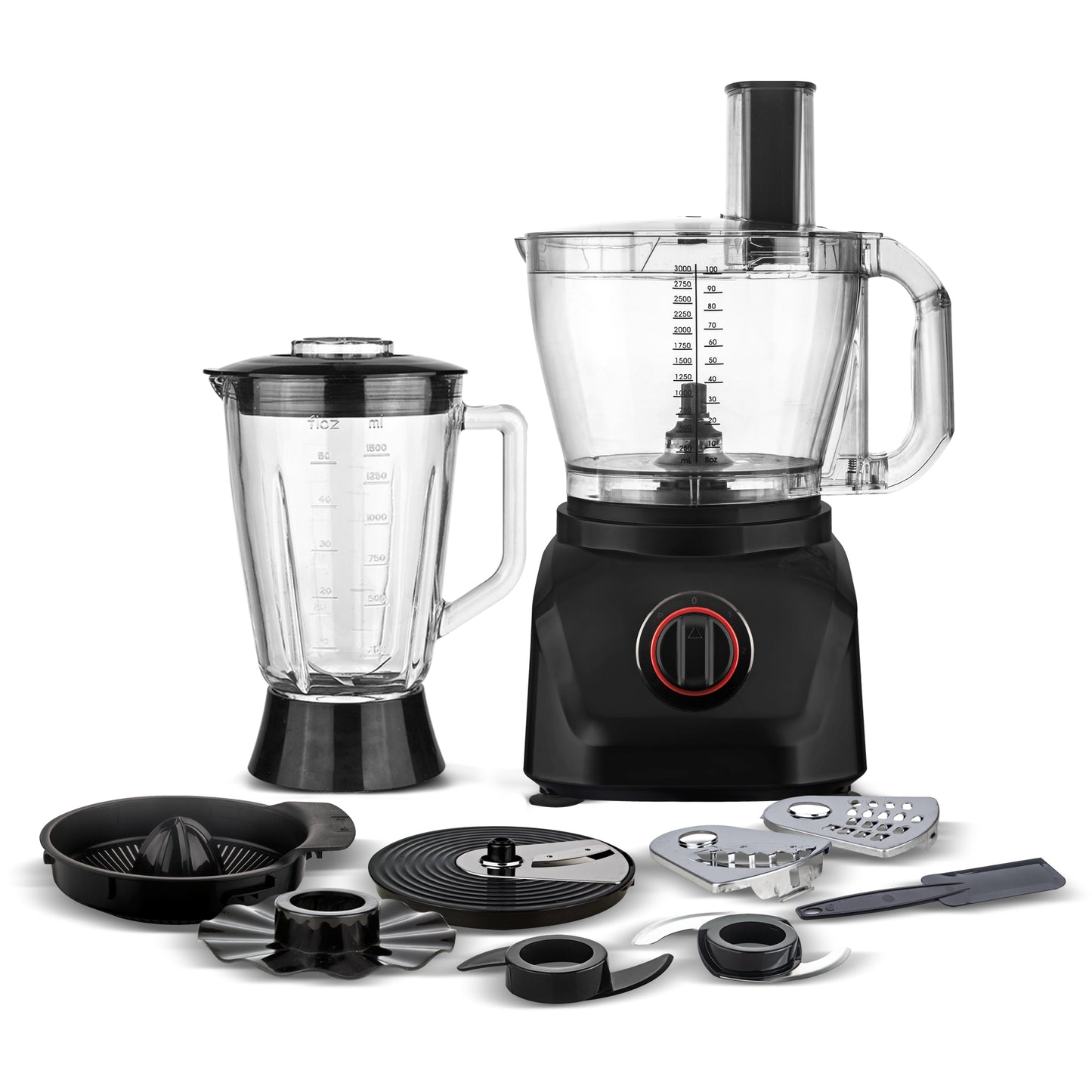 TurboTronic FP900 foodprocessor - 8-i-1 - 3 liter - sort