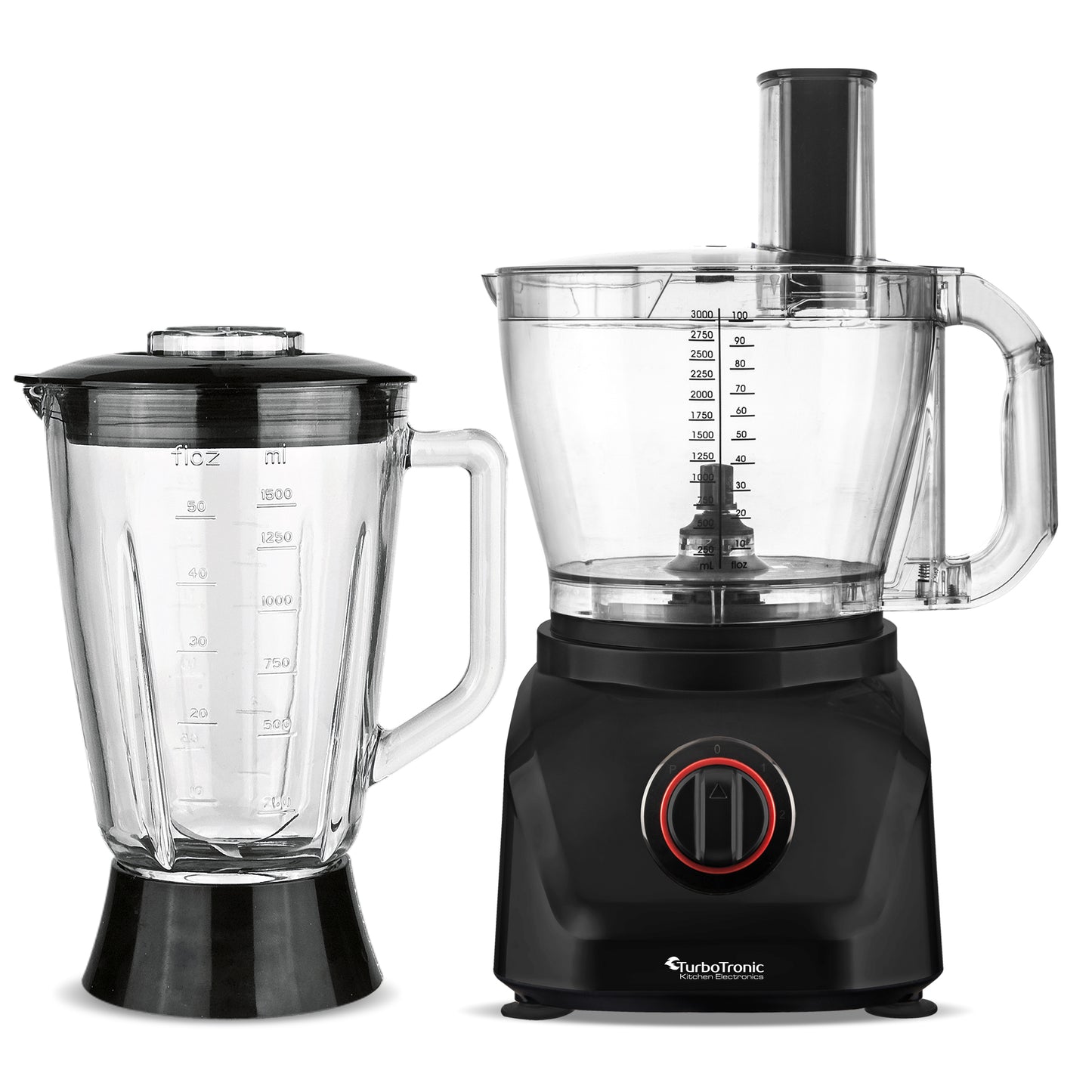 TurboTronic FP900 foodprocessor - 8-i-1 - 3 liter - sort