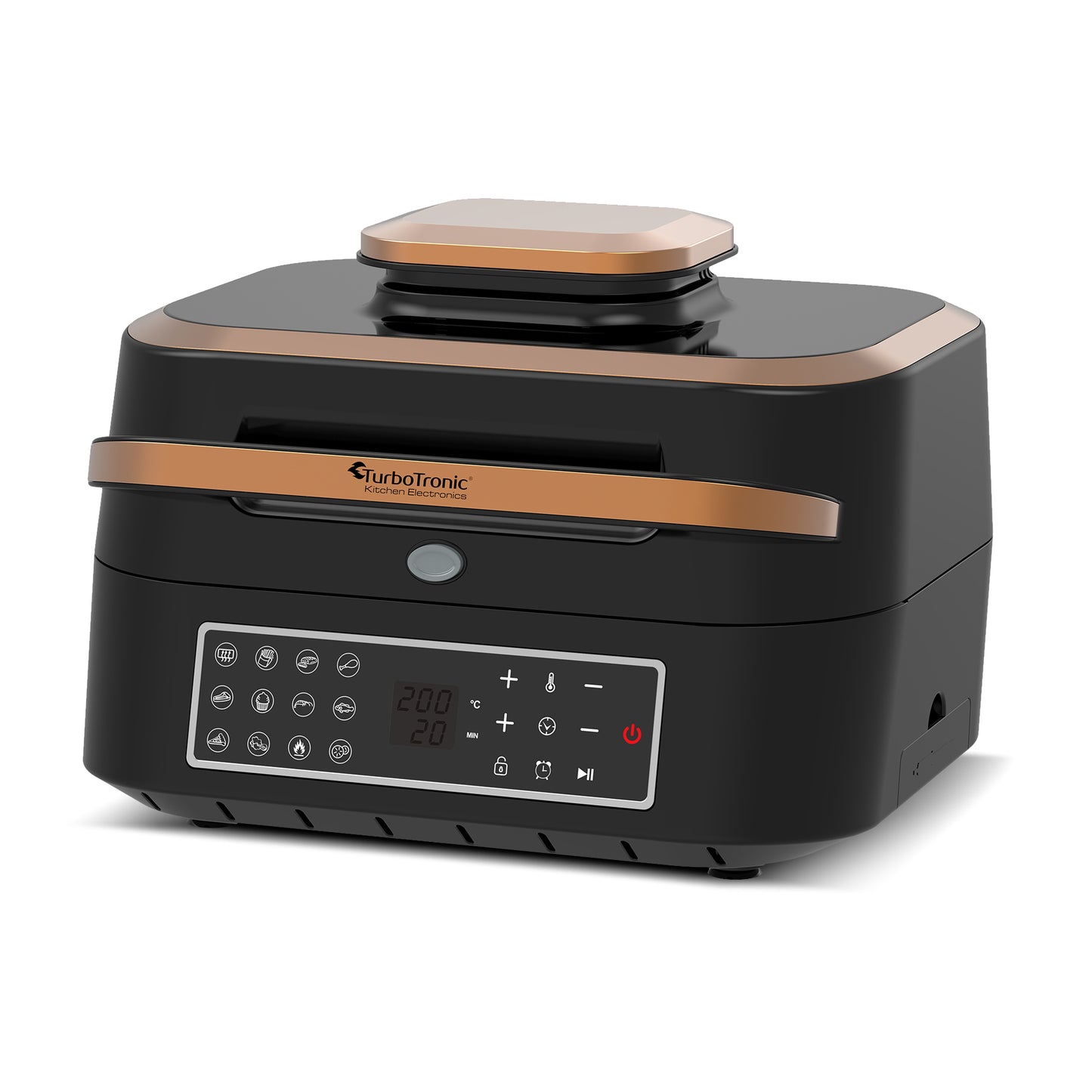 TurboTronic AG700 2-in-1 Airfryer og Grill med Smart Termometer - 6,5L - Sort/Kobber