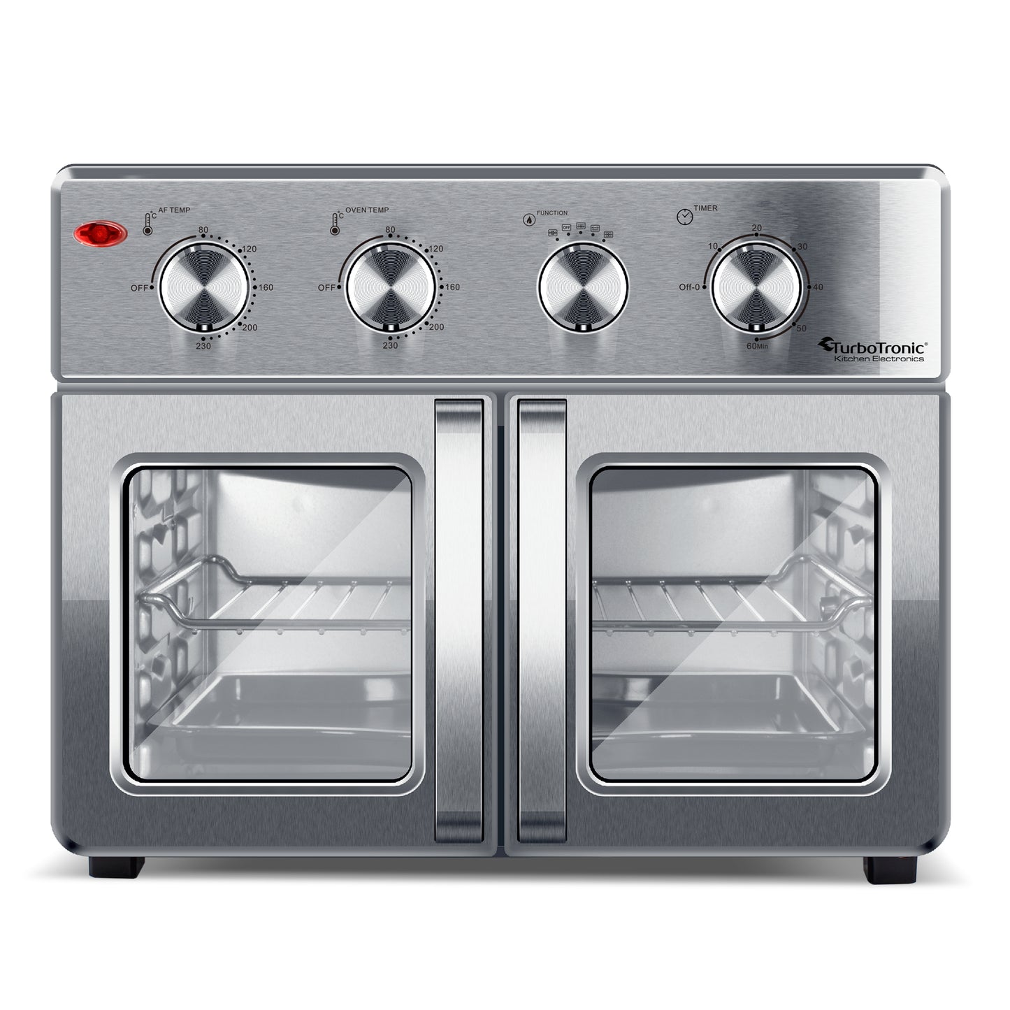 TurboTronic AF32MFD Airfryer XXL og ovn - Dobbeltdør- 32 Liter - Rustfrit stål