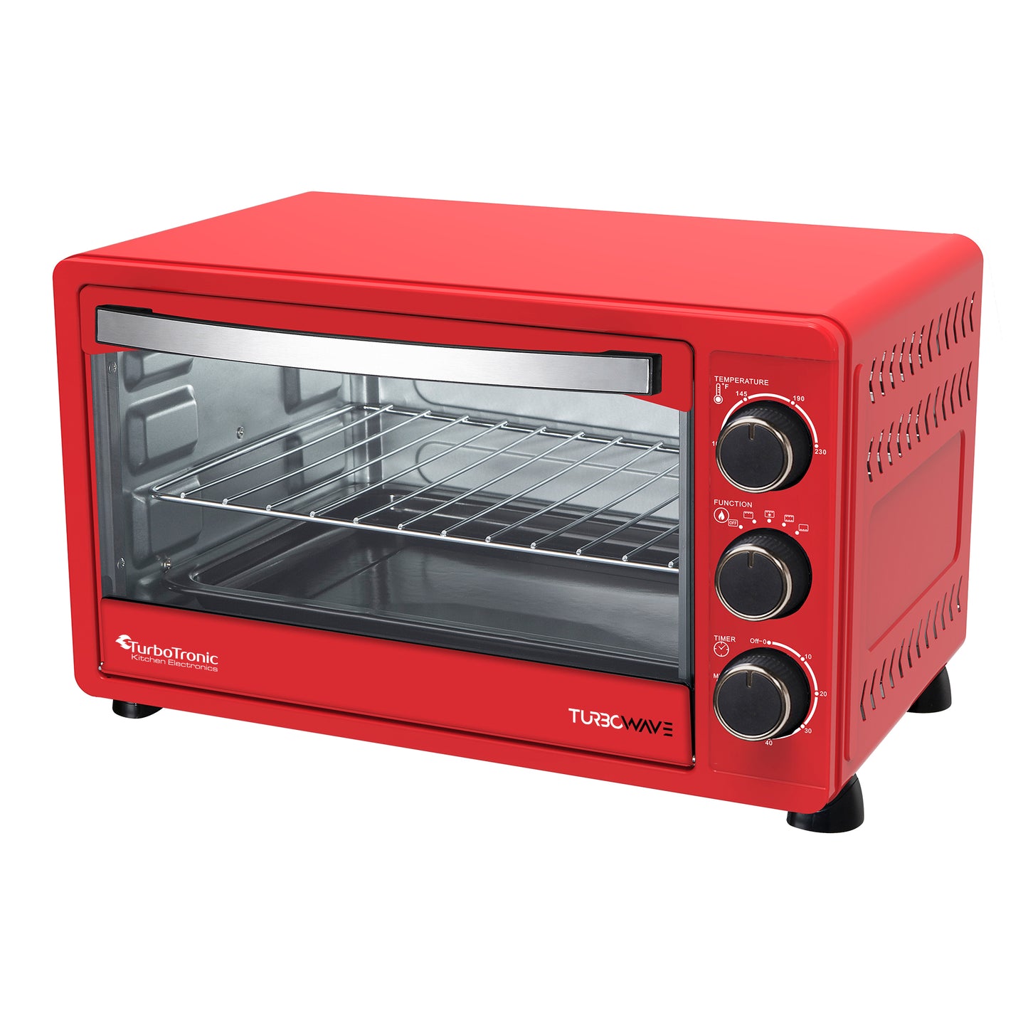 TurboTronic EV23NR Electric Oven - 23 litres - Red