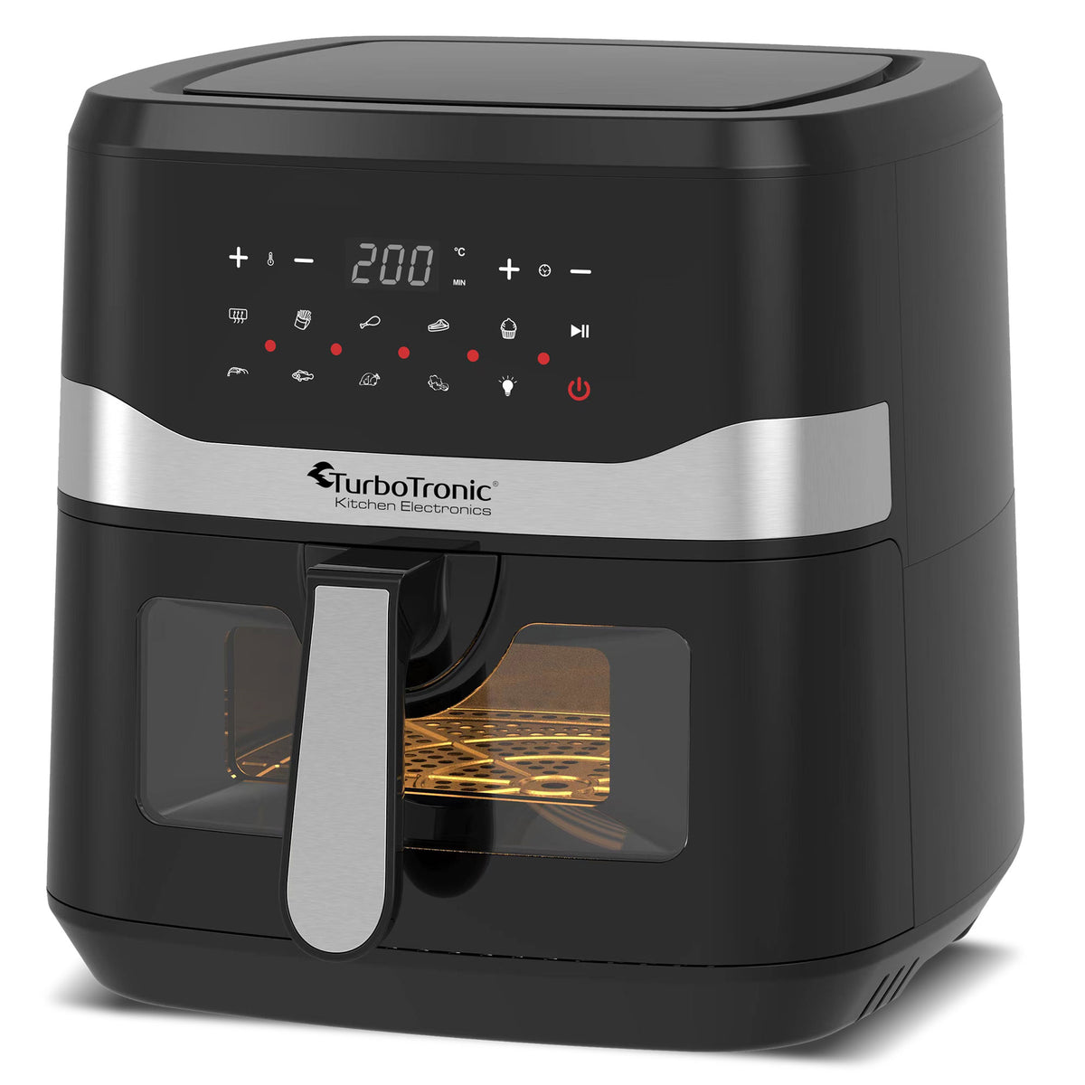 TurboTronic AF7W Airfryer XL - med vindue- 7.5 Liter - Sort