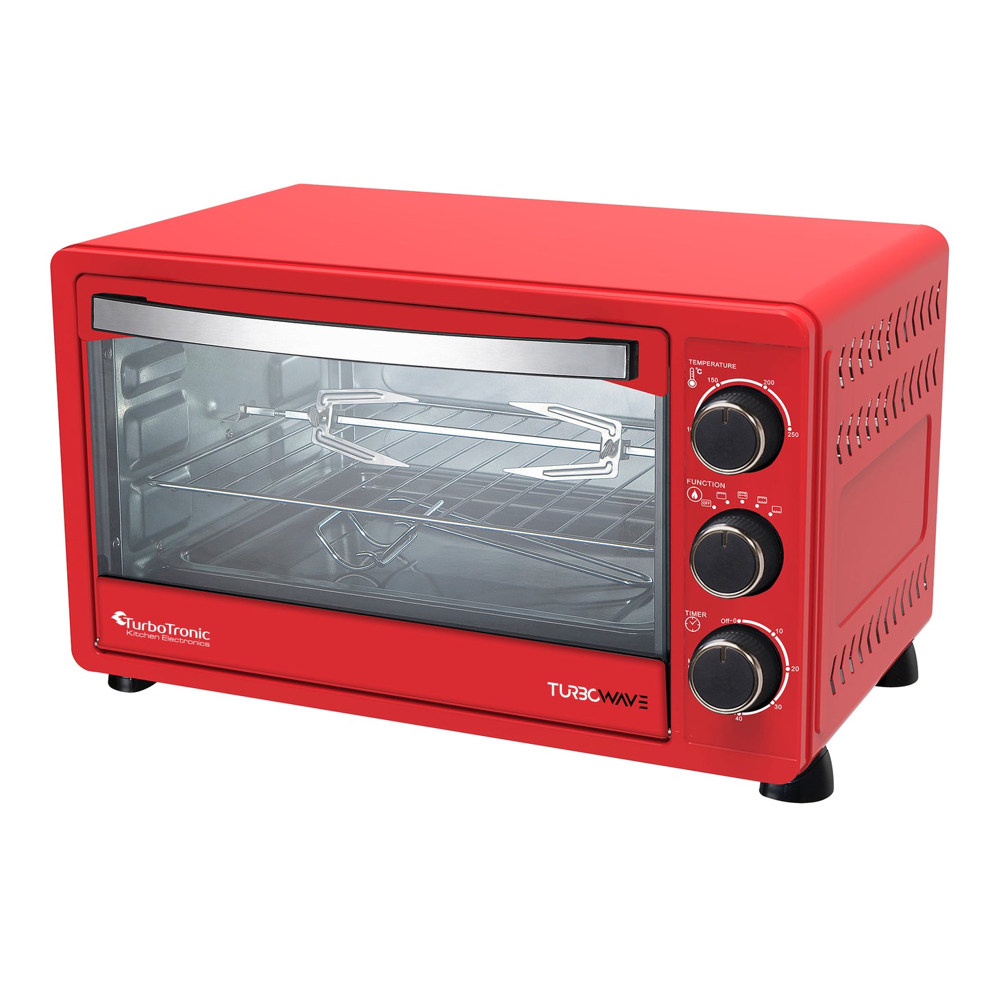 TurboTronic EV23 - Ovn med Rotisserie - 23 liter - Rød