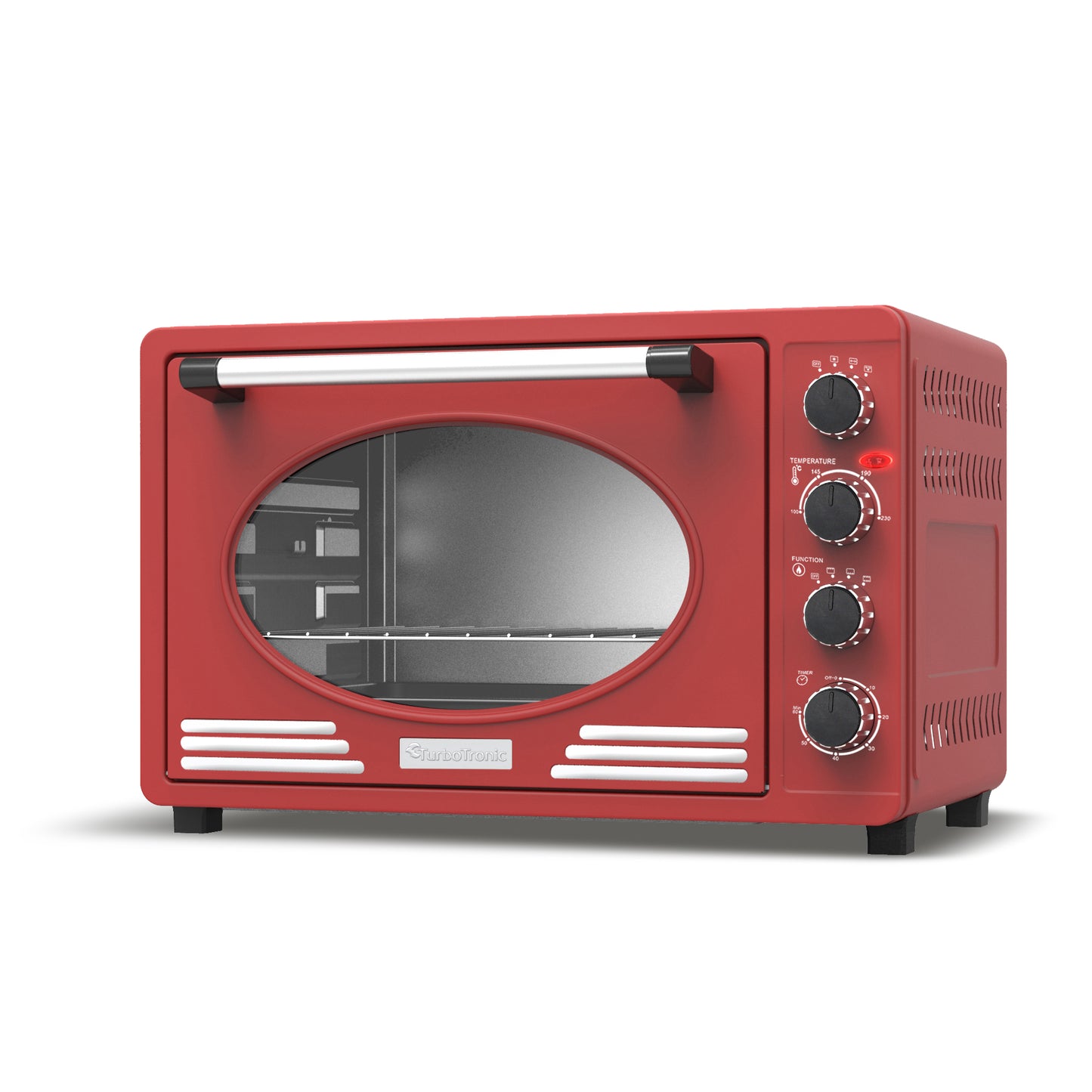 TurboTronic EV45R Retro Elektrisk Ovn - 45 liter - Rød