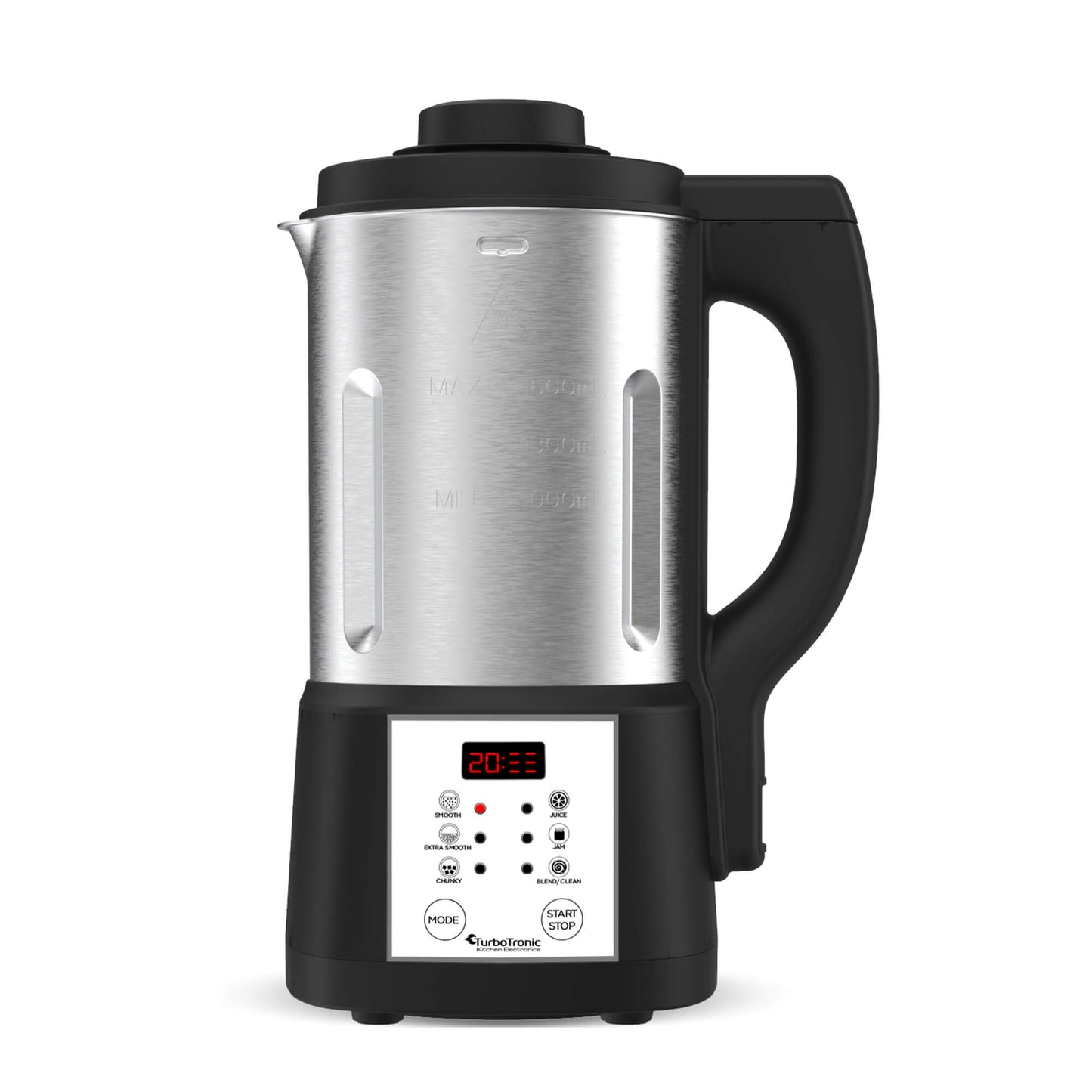 TurboTronic FSM7 Elektrisk suppemaskine - Smoothiemaskine - 6 forudindstillede programmer - rustfrit stål