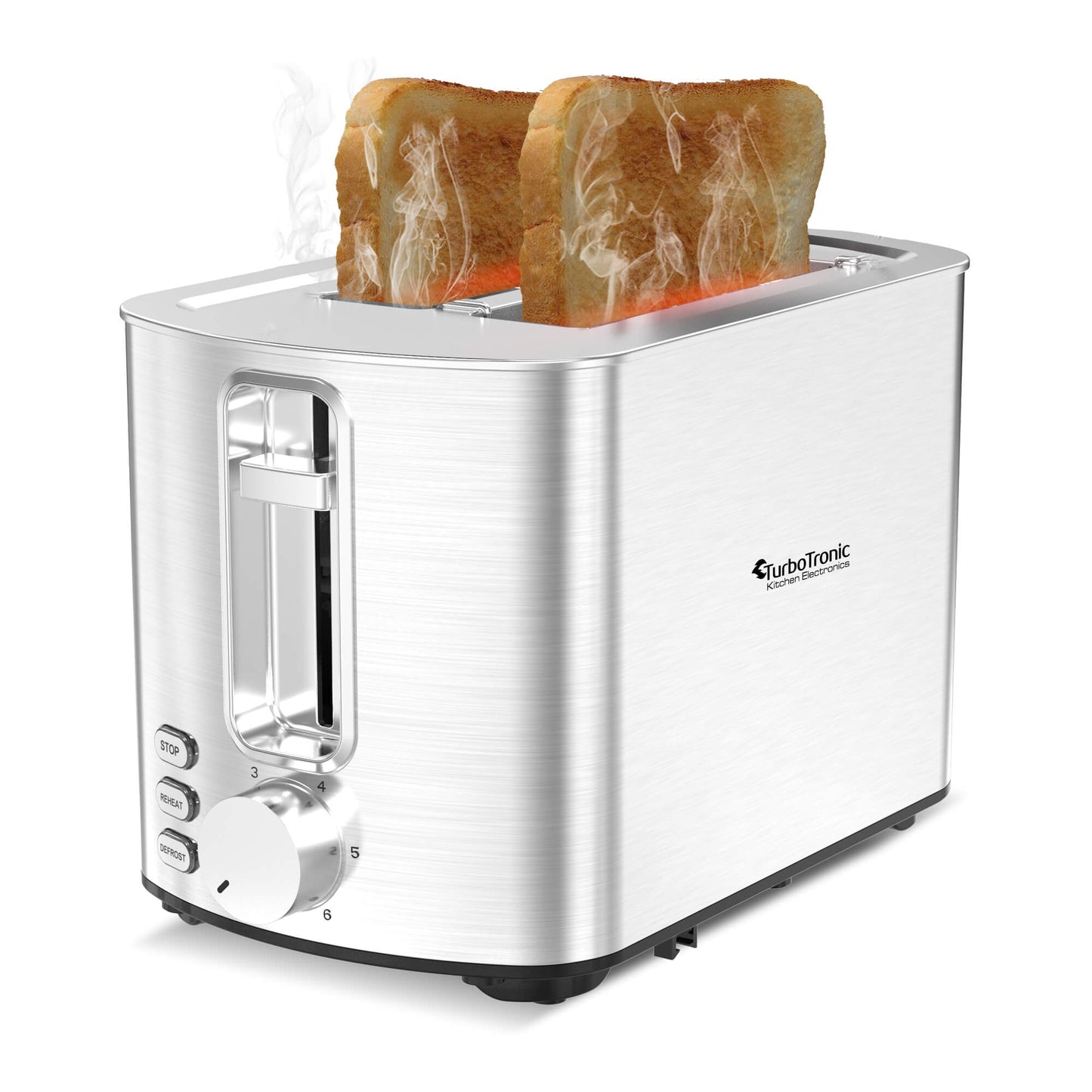 TurboTronic BF12 Toaster - Brødrister - 2 skiver - rustfrit stål