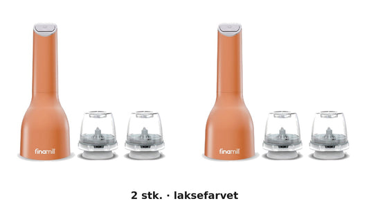 Finamill batteridrevet krydderkværn, 2 stk. i laksefarvet