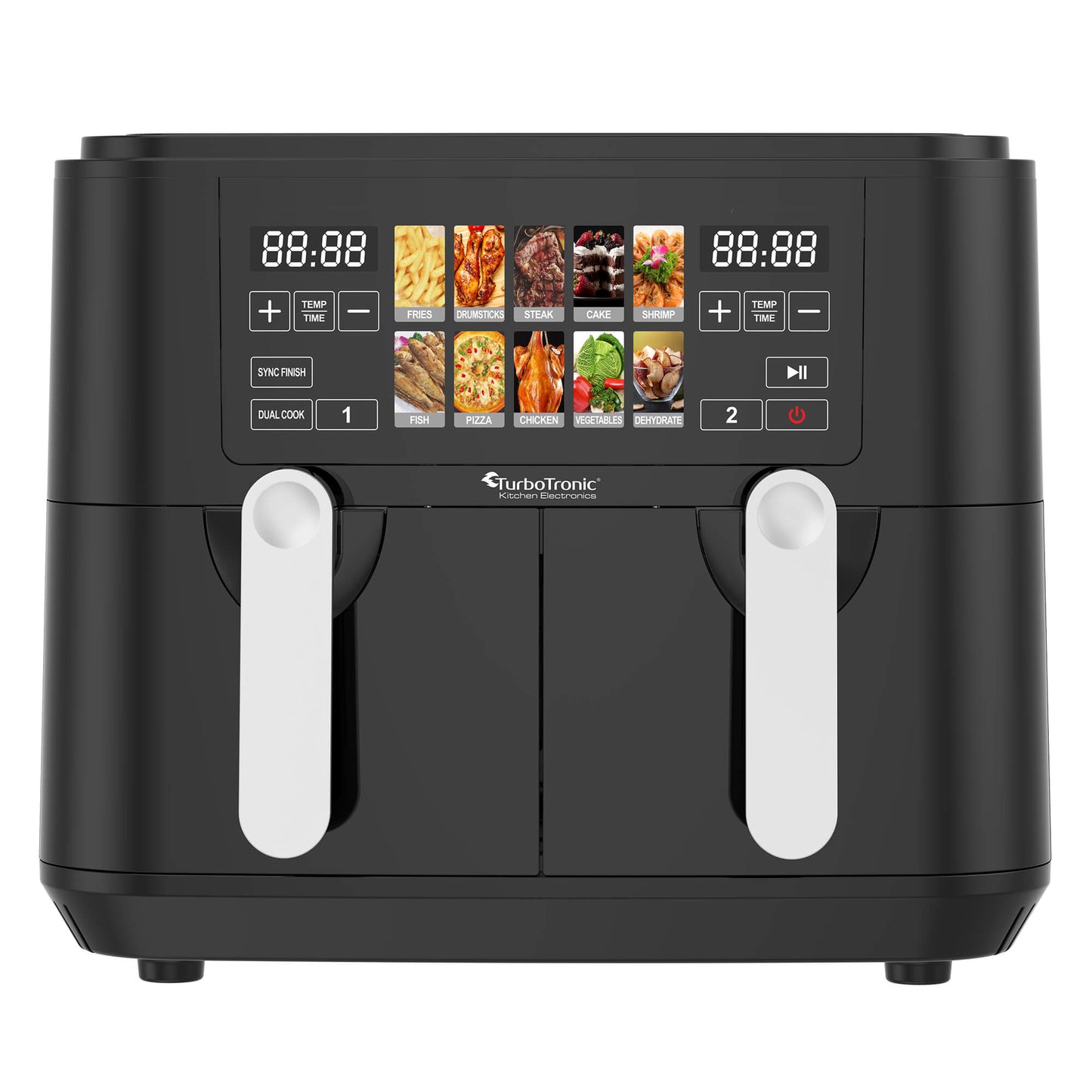 Airfryer - Turbotronic - DAF8 Dobbelt skuffe - Sort