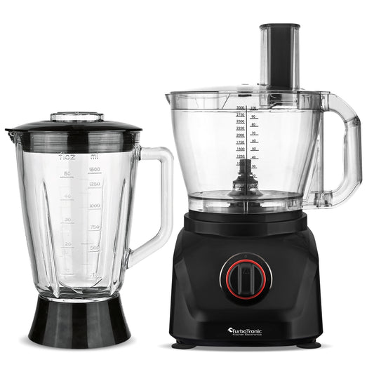 TurboTronic FP900 foodprocessor - 8-i-1 - 3 liter - sort