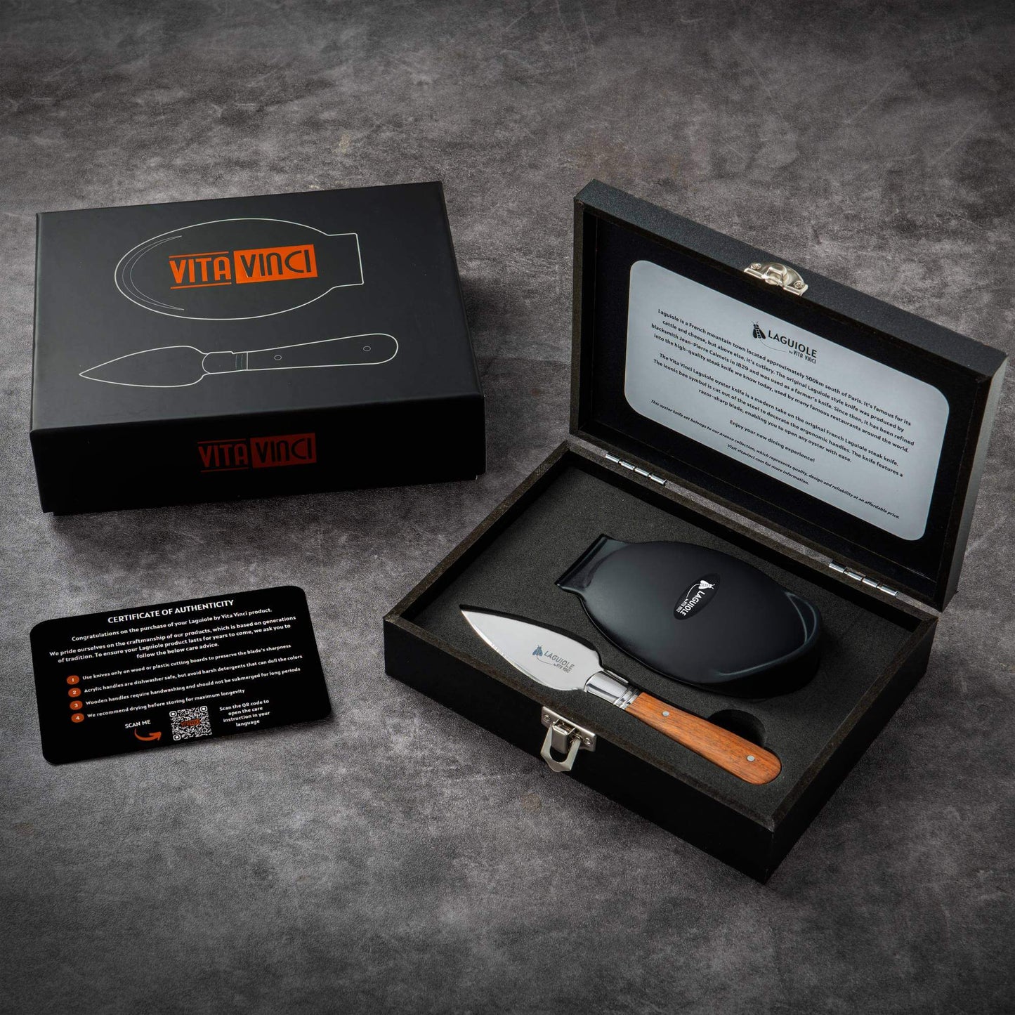 Østerssæt - Laguiole Vita Vinci - Rosentræ