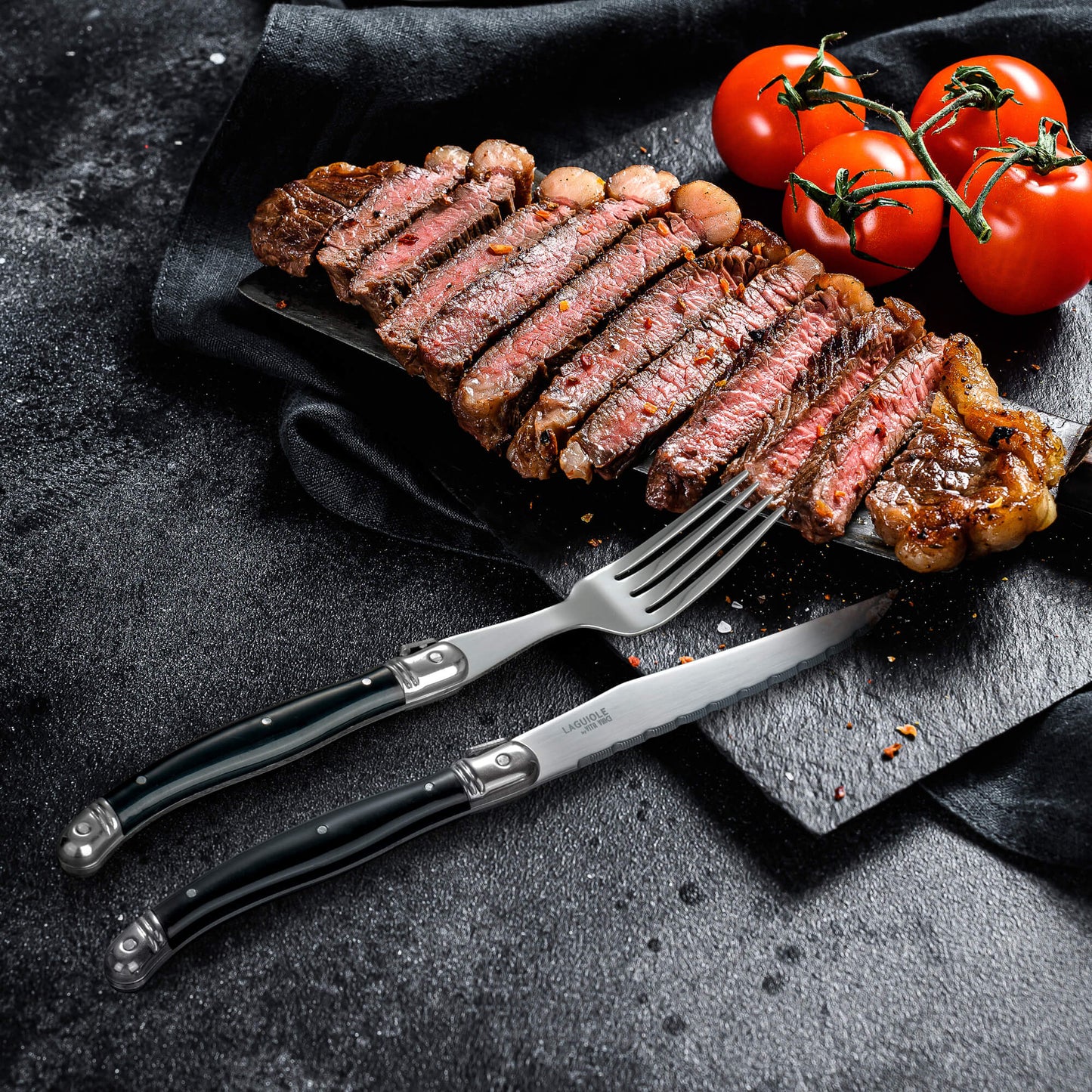 Steakknive - Laguiole Vita Vinci - Avanza - Sort