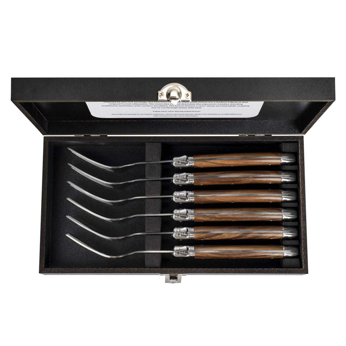 Steakgafler - Laguiole Vita Vinci - Avanza - Mørk træ