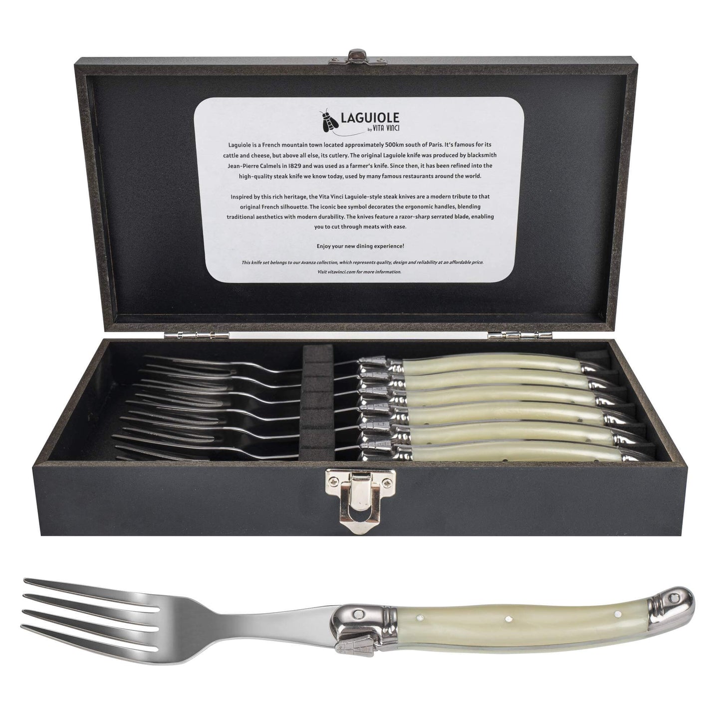 Steakgafler - Laguiole Vita Vinci - Avanza - Pærlemor