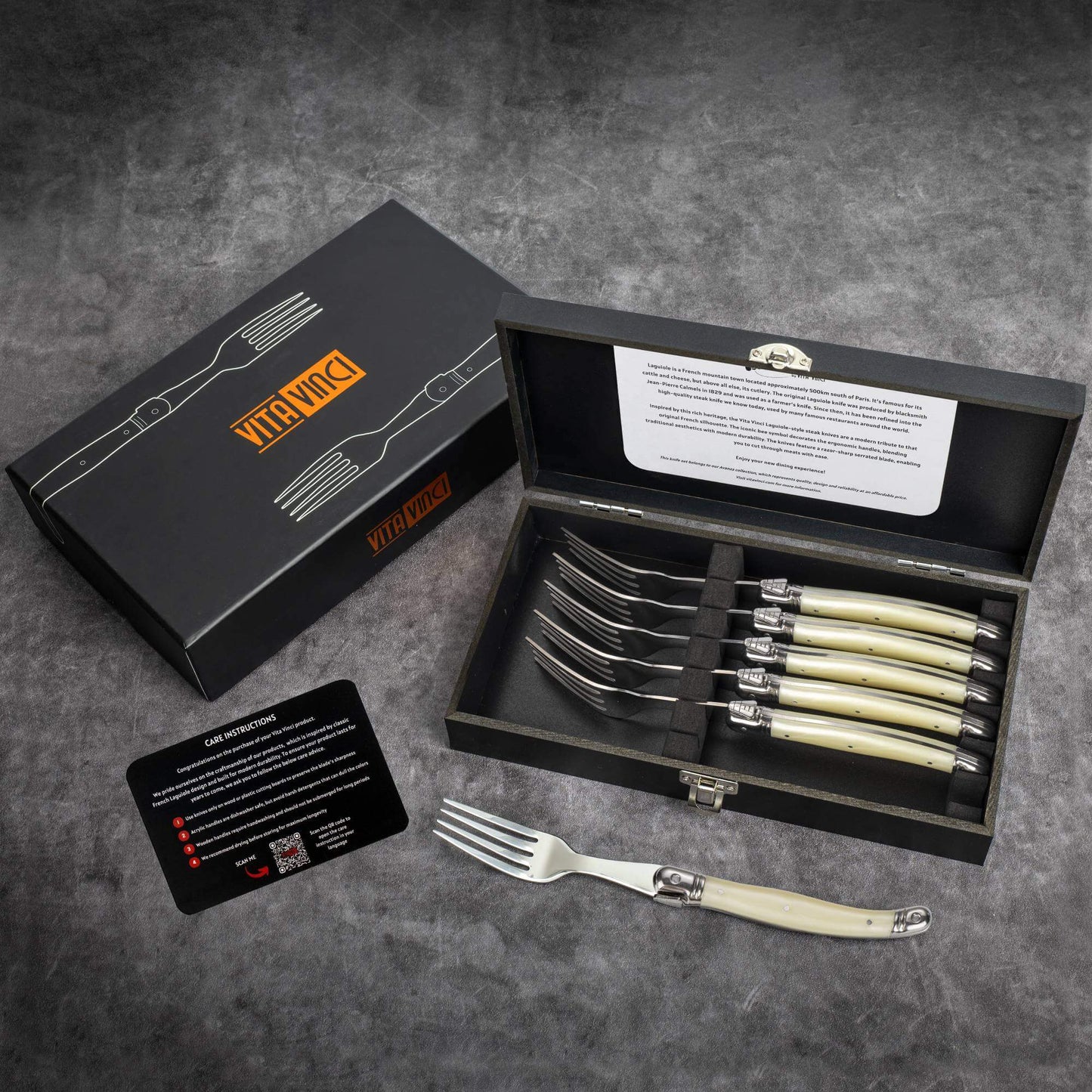 Steakgafler - Laguiole Vita Vinci - Avanza - Pærlemor