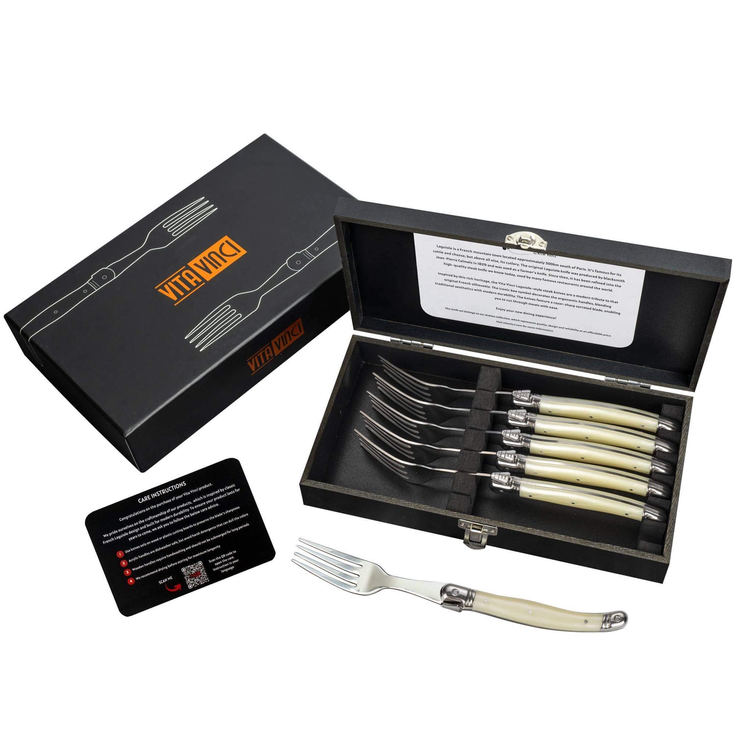 Steakgafler - Laguiole Vita Vinci - Avanza - Pærlemor
