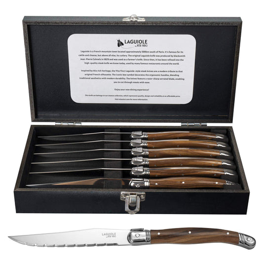 Steakknive - Laguiole Vita Vinci - Avanza - Mørkt træ