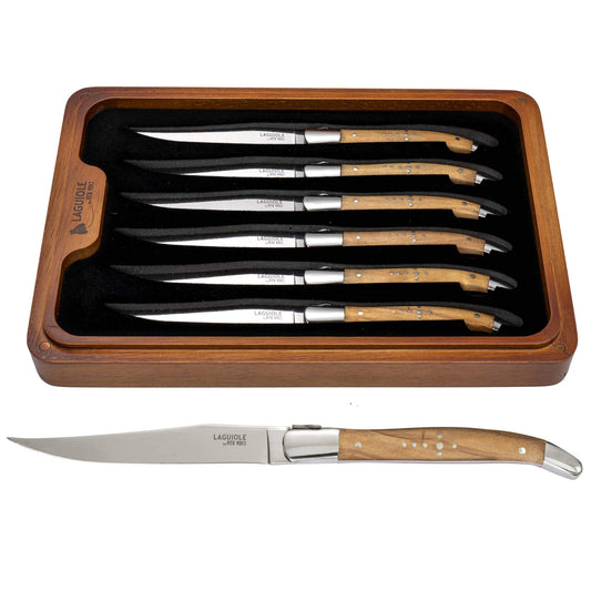 Steakknive - Laguiole Vita Vinci - Prestigio - Oliventræ
