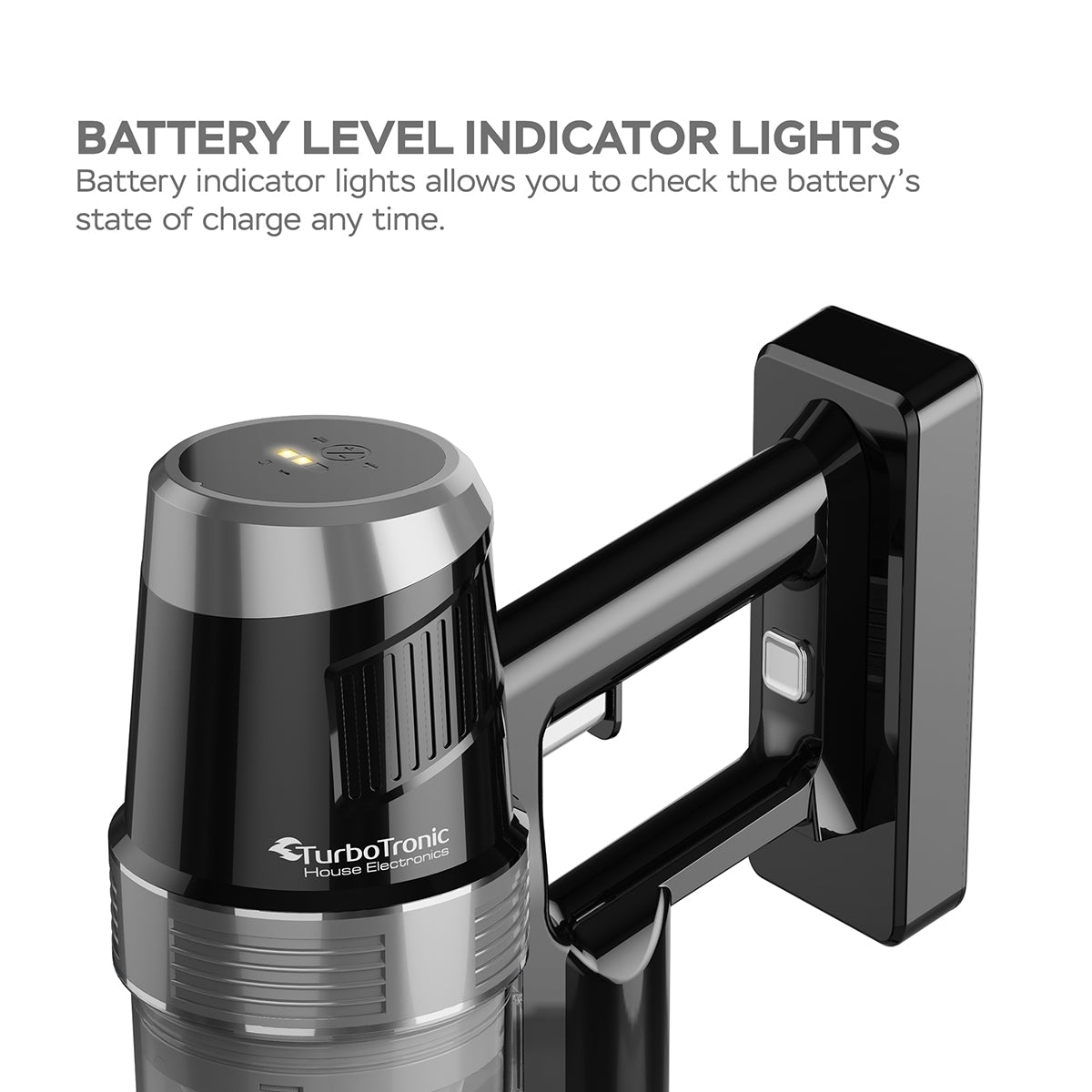 TurboTronic CF7 ledningsfri stangstøvsuger med håndholdt støvsuger - sort/sølv