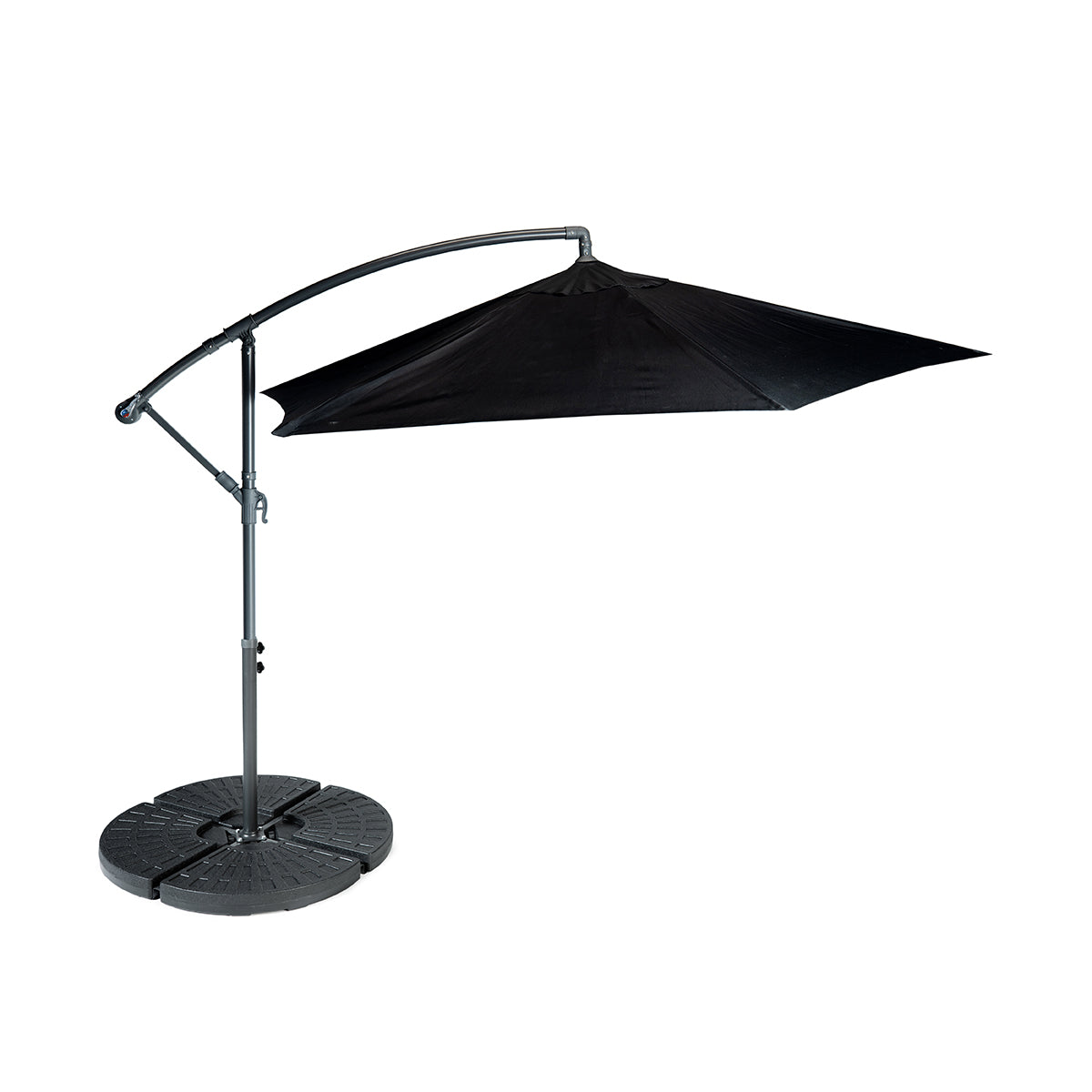 Luksus XXL Flydende Parasol - Ø 3 meter - Inklusiv beskyttelsescover - Sort