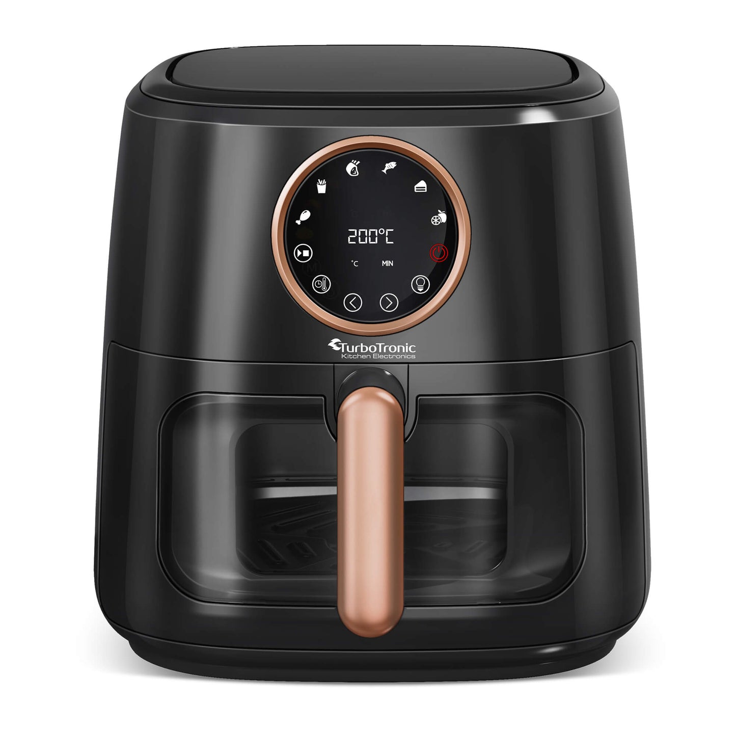 TurboTronic AF200 Airfryer - Varmluftsfrituregryde - Sort / Kobber