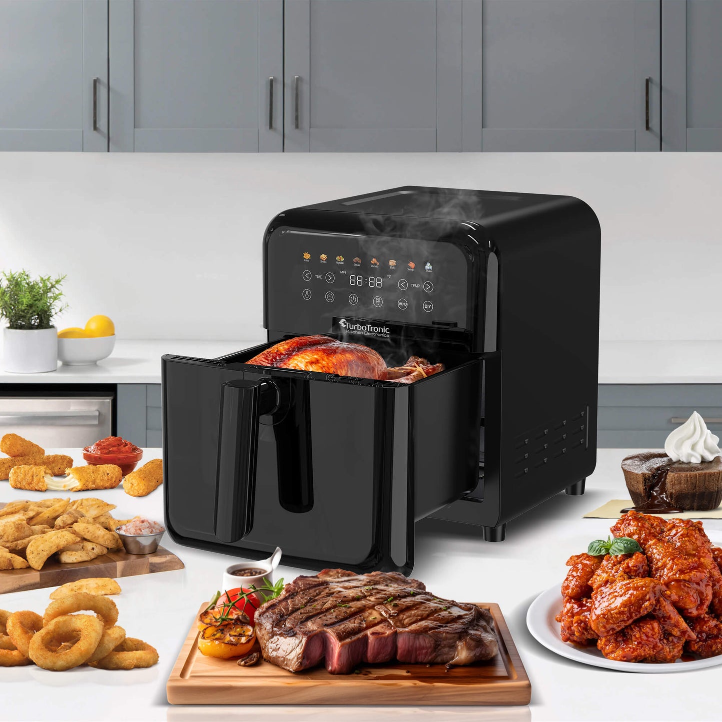 TurboTronic AF190 Digital Airfryer - Sort