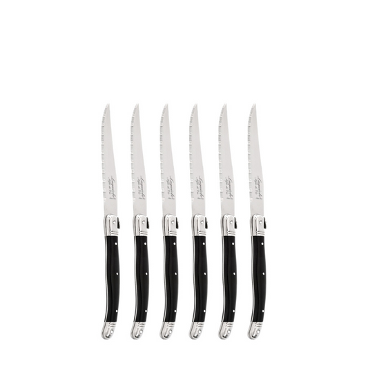 Steakknive - Premium - 6 stk - Sort