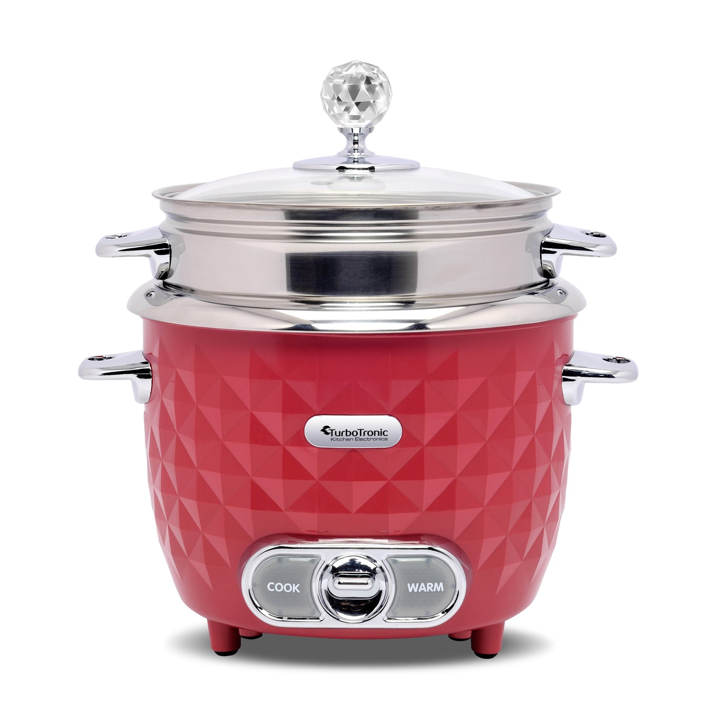 TurboTronic RC1D Riskoger og Slow Cooker - 1L - Diamant - Rød