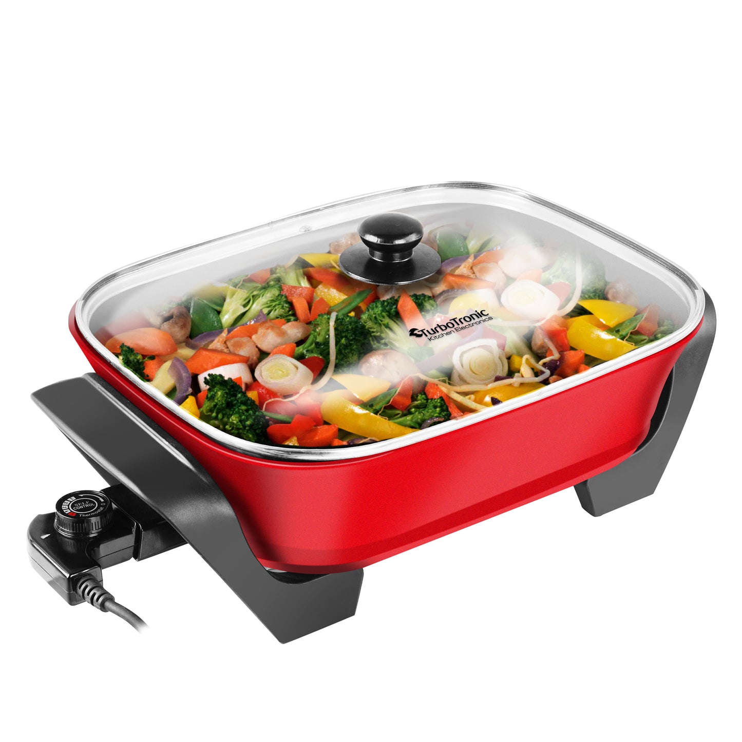 TurboTronic EP4 Elektrisk pande - Casserole - 8 Liter - Rød